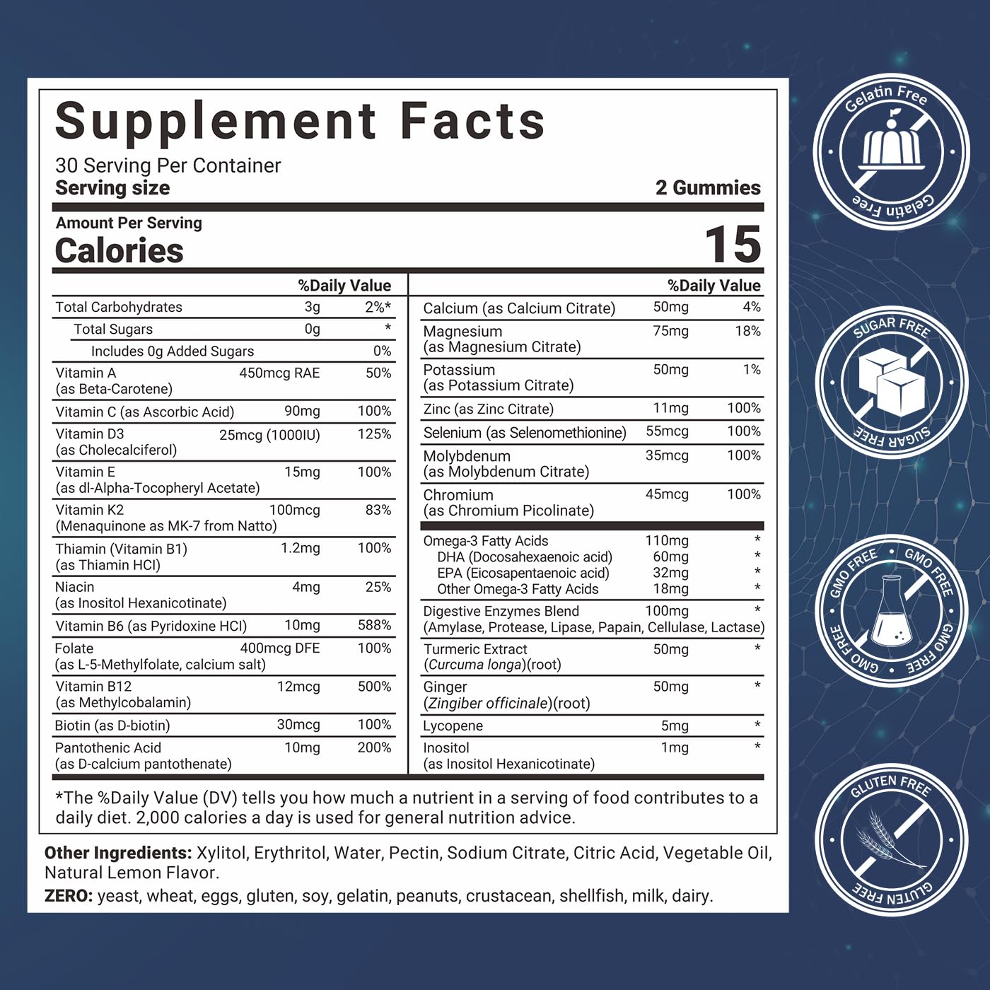 Wiszeen Mens Multivitamins Gummies 60 Count