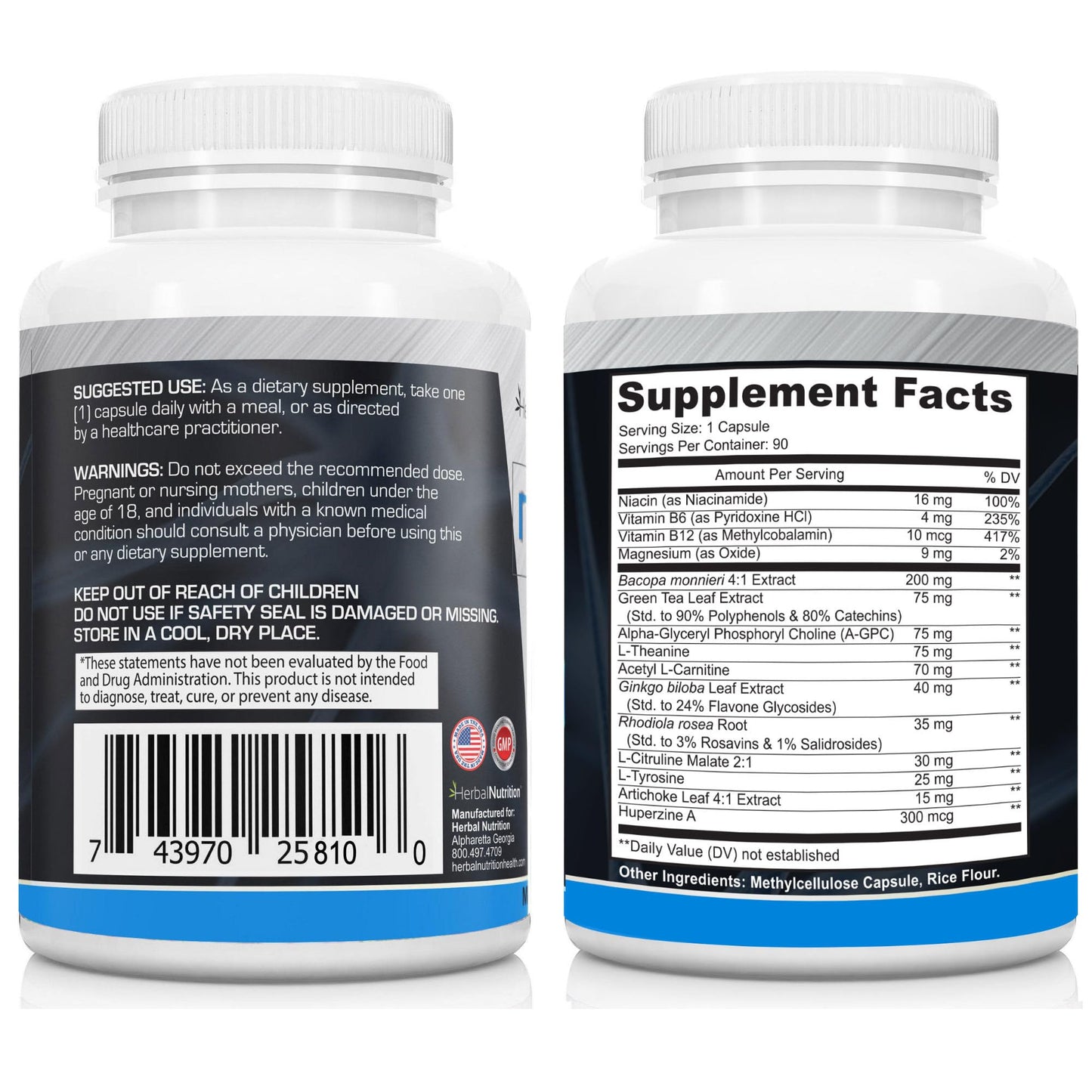 Herbal Nutrition NeuroShield Brain Health & Memory Support Supplement Capsule, 90 Capsules