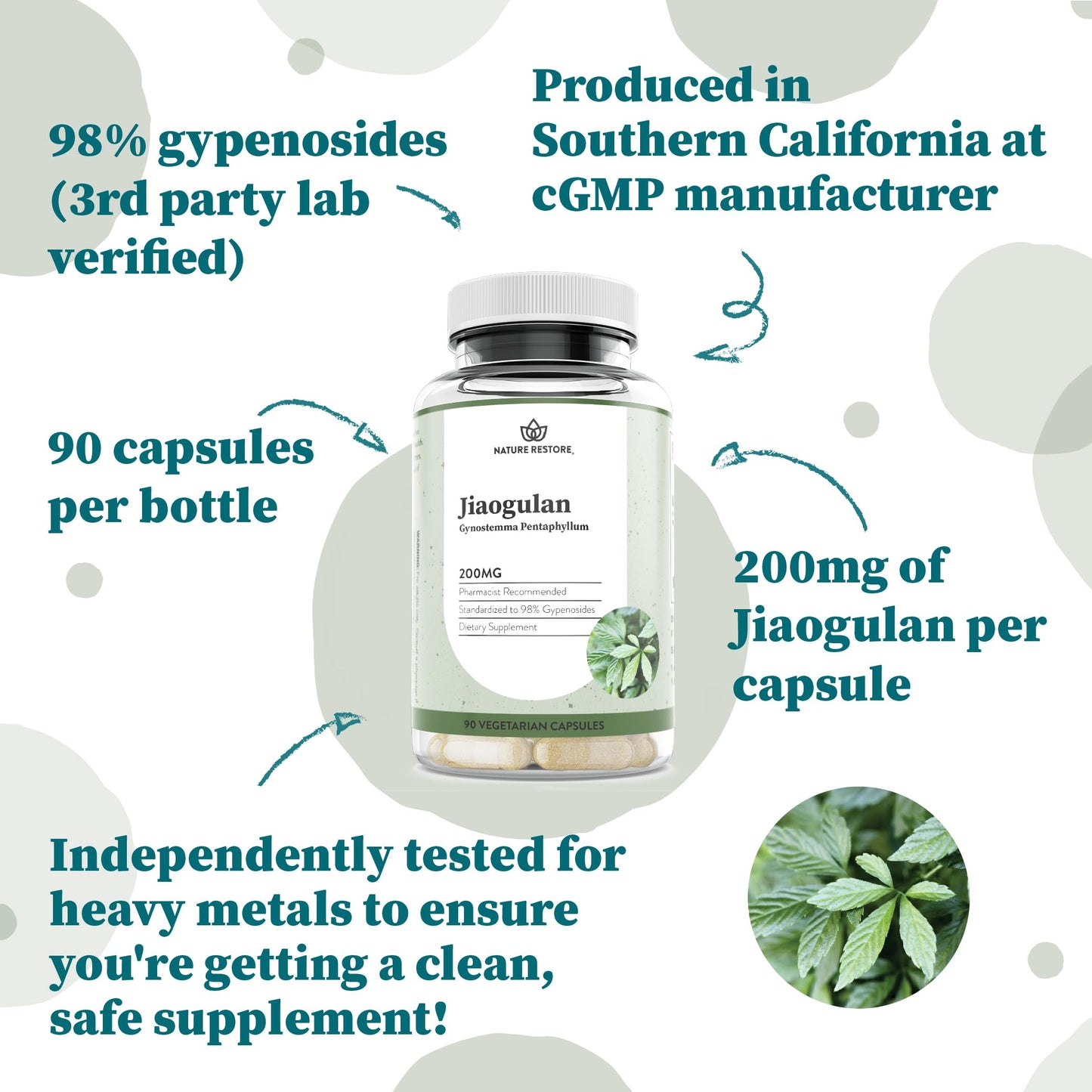Nature Restore Jiaogulan Extract Supplement 90 Capsules