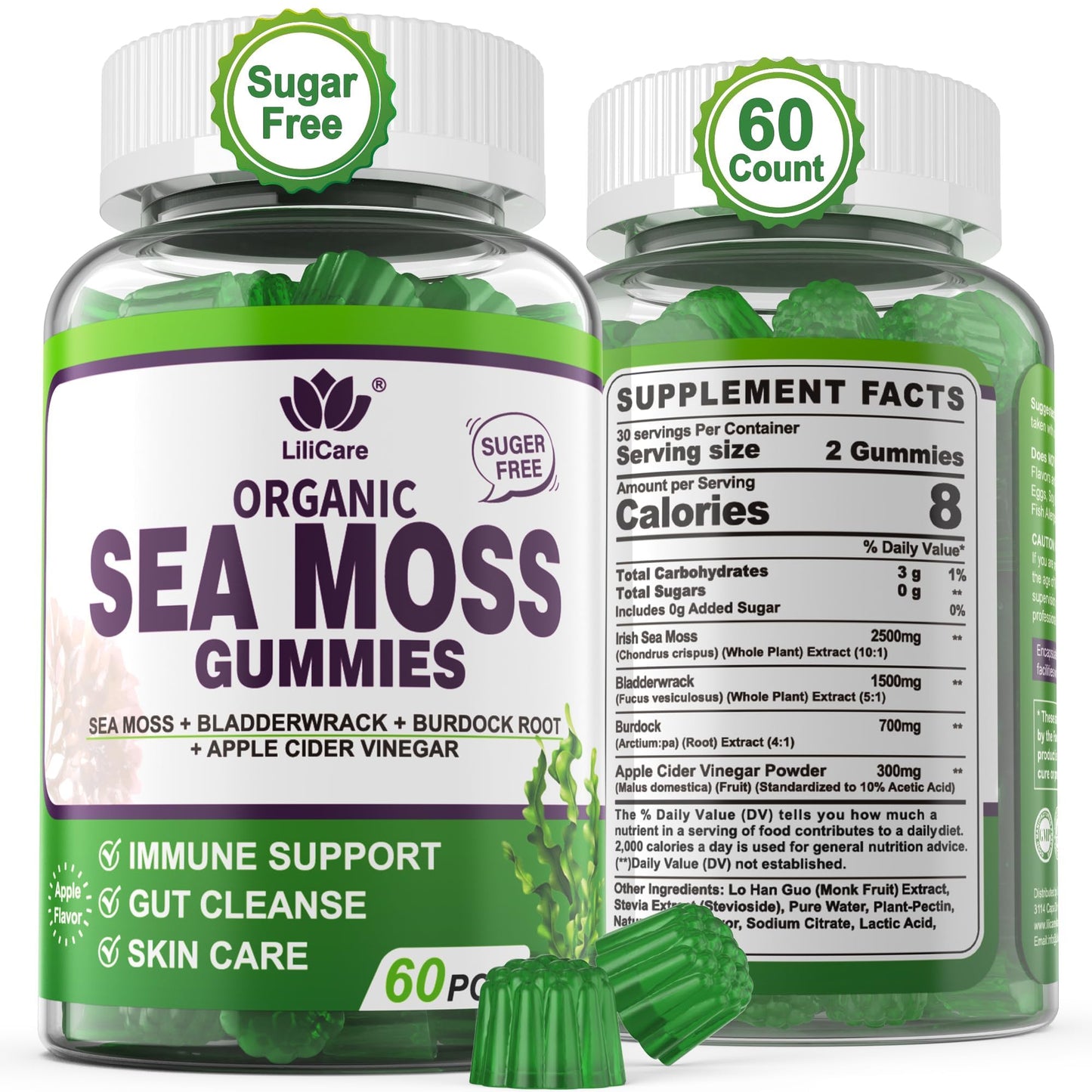 EnvyDeal Sea Moss Gummies Gummy 60 Count