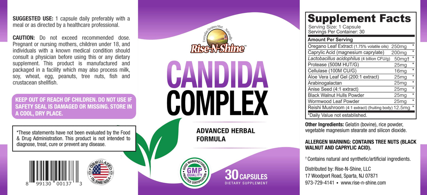 Rise-N-Shine Candida Complex Capsules 30 Count