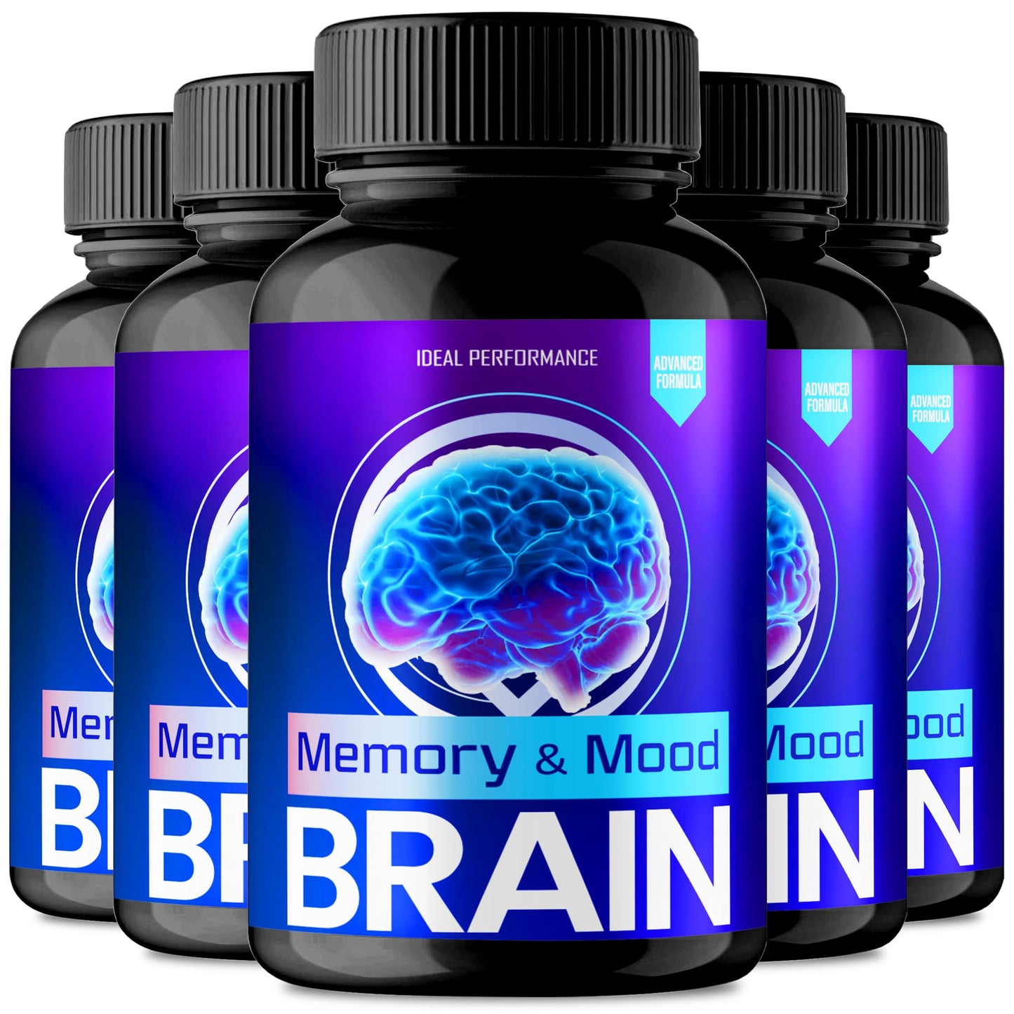 IDEAL PERFORMANCE Brain Memory and Mood Capsules, Maximum Strength Nootropic, 300 Capsules