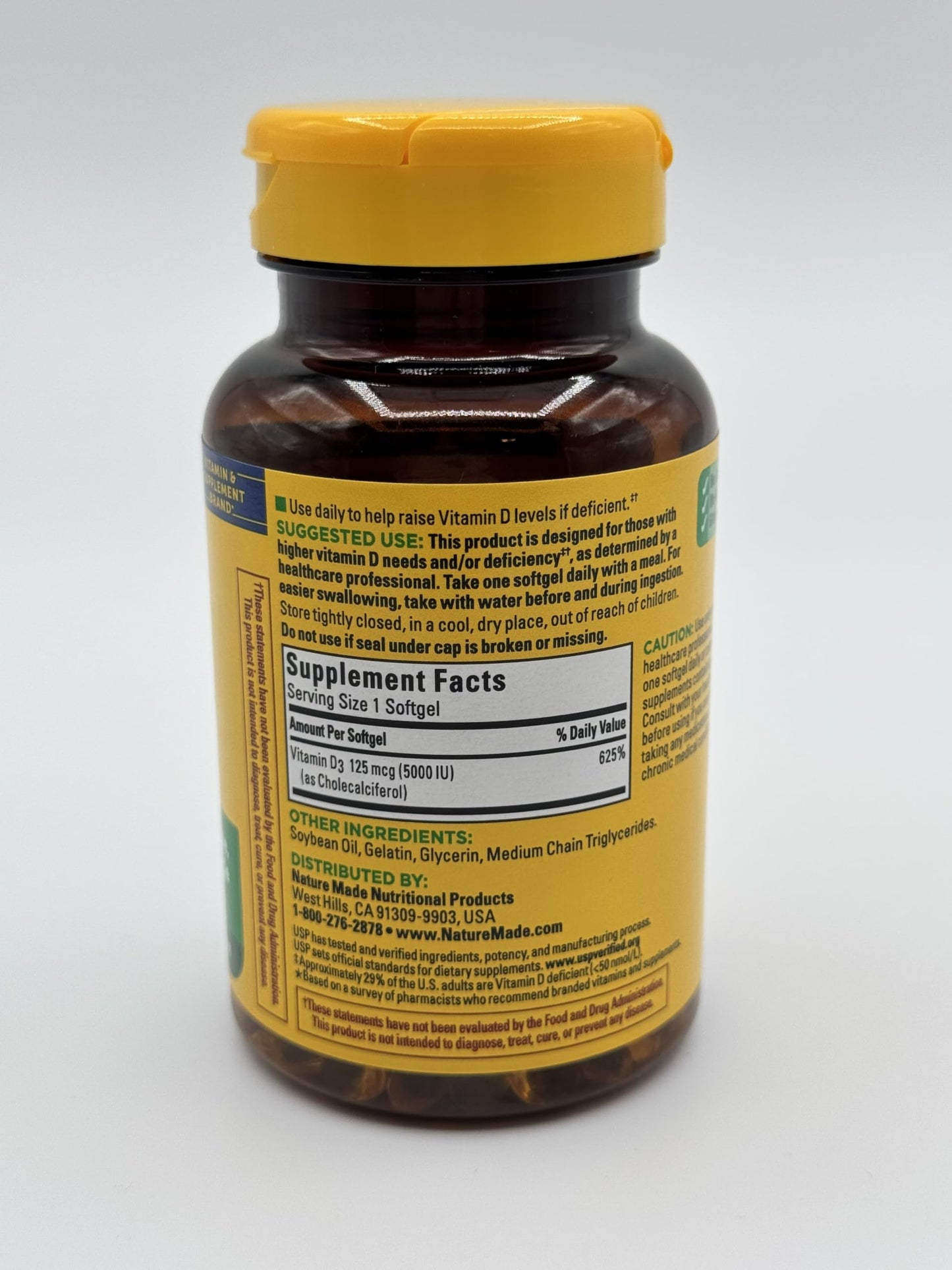 Nature Made D3 Extra Strength 5000 IU 125mcg Softgel, 240 Count