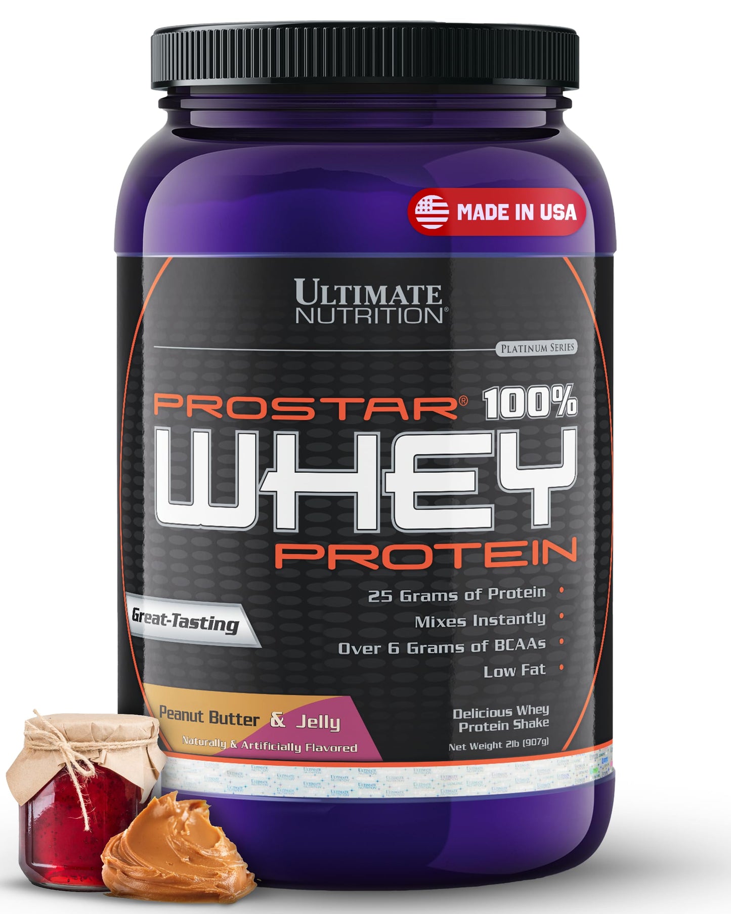 Ultimate Nutrition Prostar Whey Protein Isolate PB&J Powder 32 Servings
