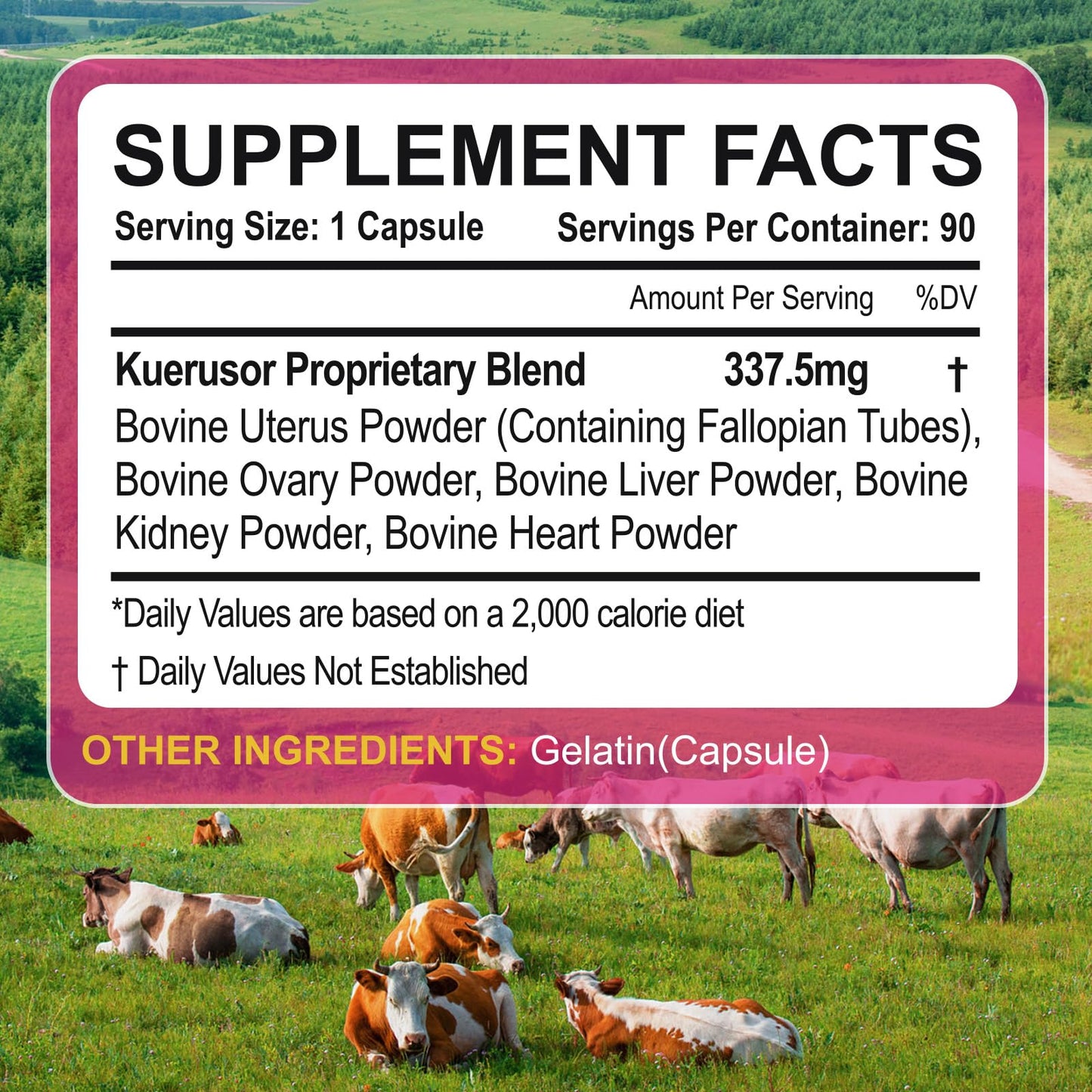 Kuerusor Beef Liver Extract Capsules, 90 Count