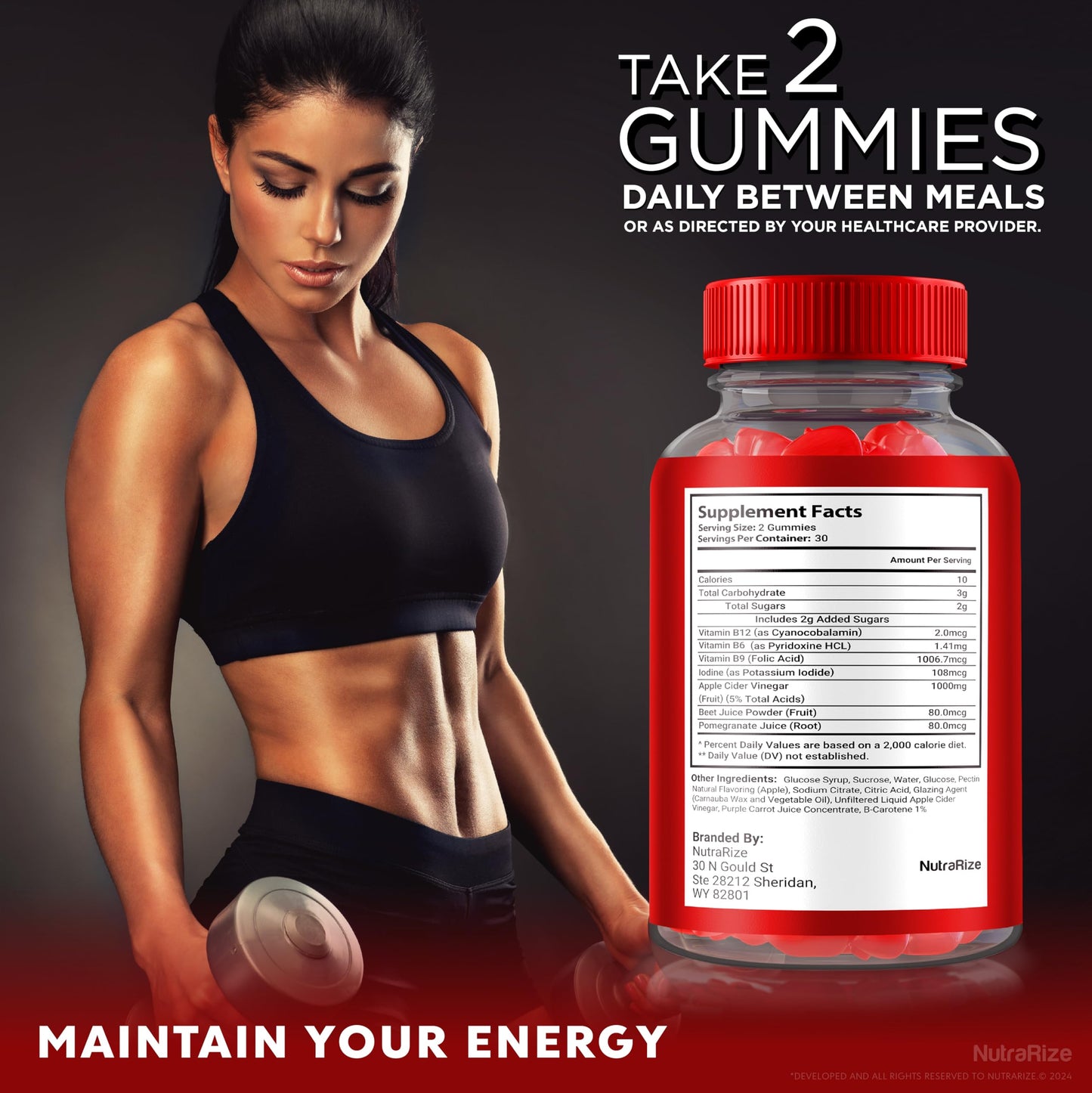 NutraRize Keto Burner ACV Gummies, 120 Gummies