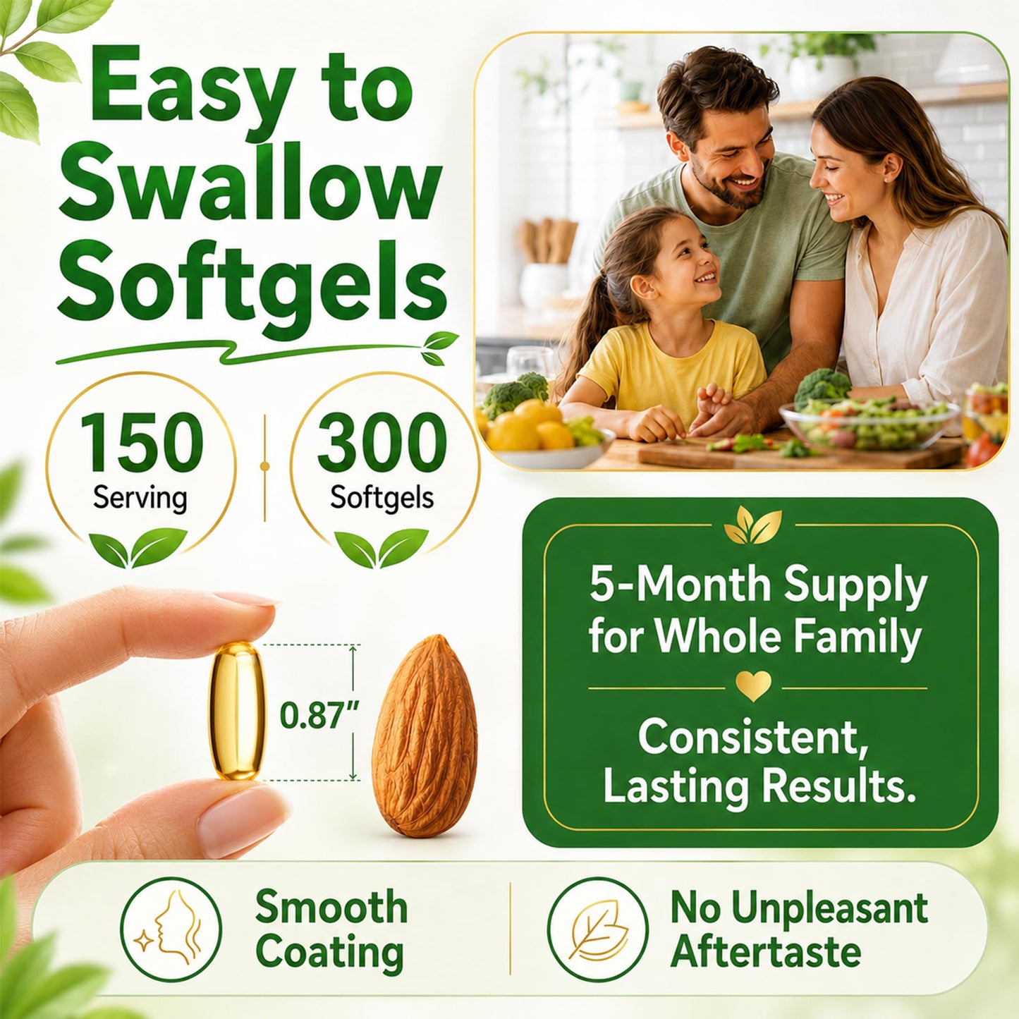 LMADFLY Oil of Oregano Softgels with Black Seed Oil & Coconut Oil, 3-in-1 Oregano Extract Supplement, Capsule, 300 Count