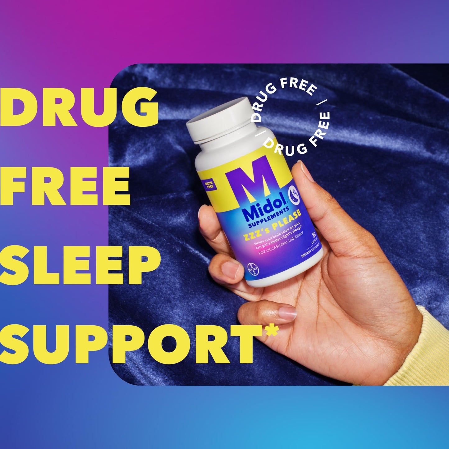 Midol ZZZ’s Please Melatonin Capsule with Passionflower, 1 mg, 30 Capsules