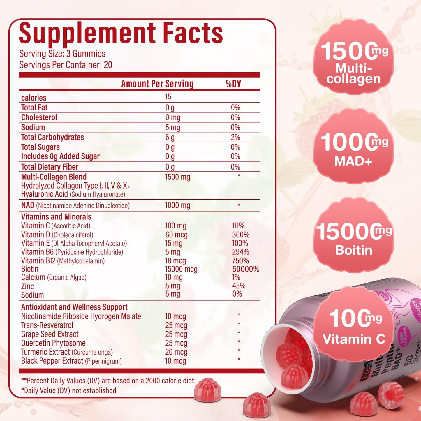 HealthSender Collagen Gummies Gummy 60 Count