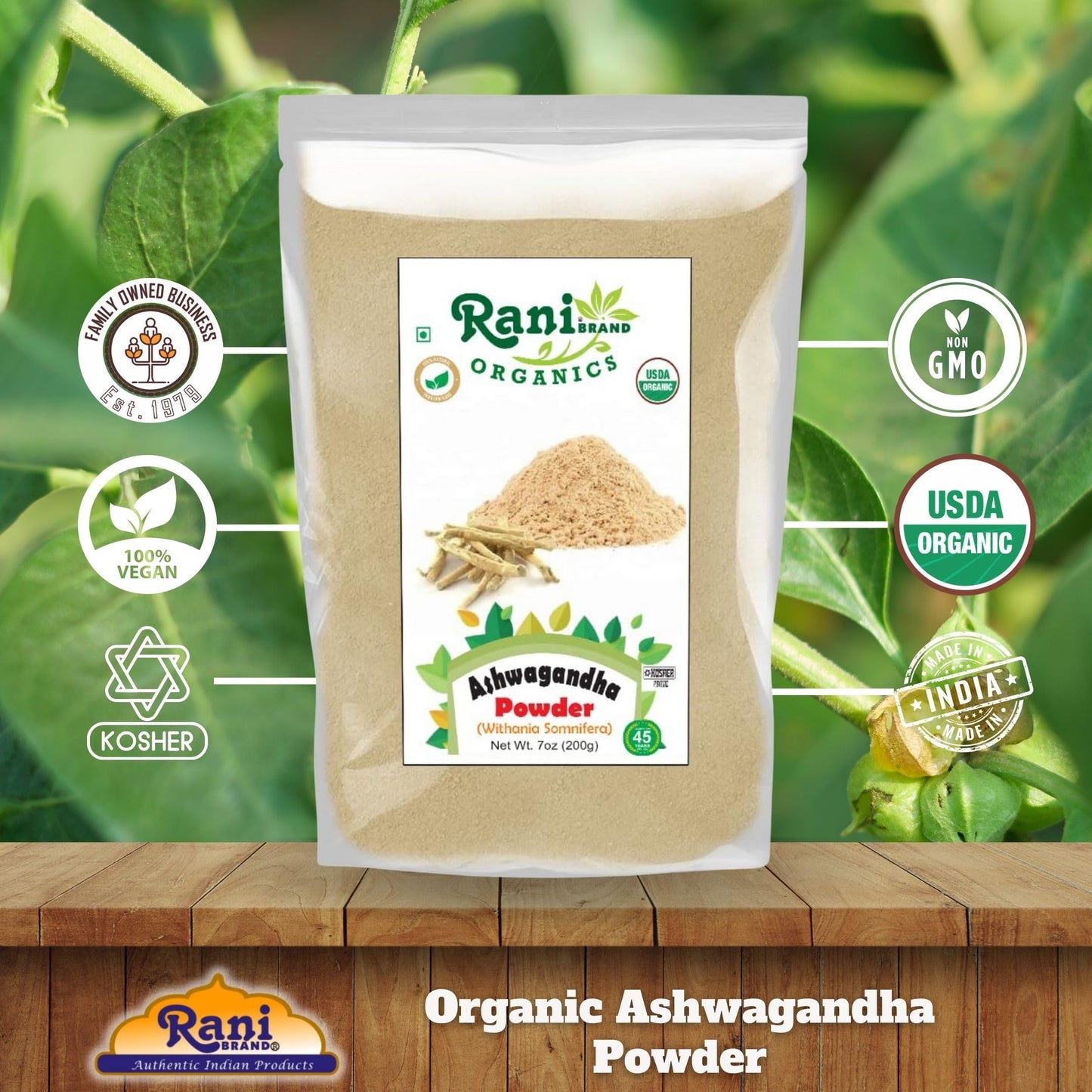 Rani Brand Authentic Indian Products Ashwagandha Powder 7 Ounce
