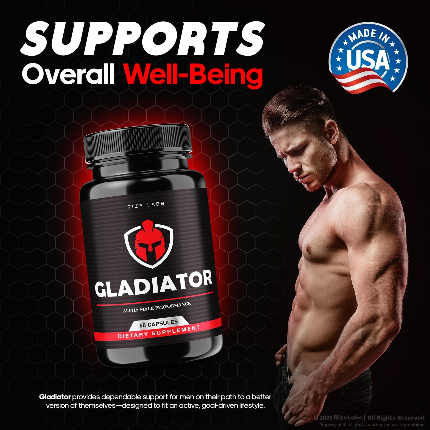 rize labs Gladiator Capsules 180 Capsules
