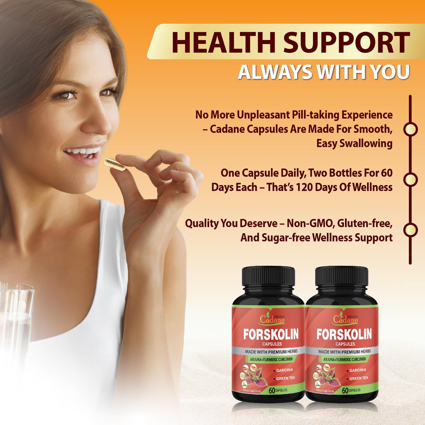 Organic Cadane Forskolin Supplements Capsule 120