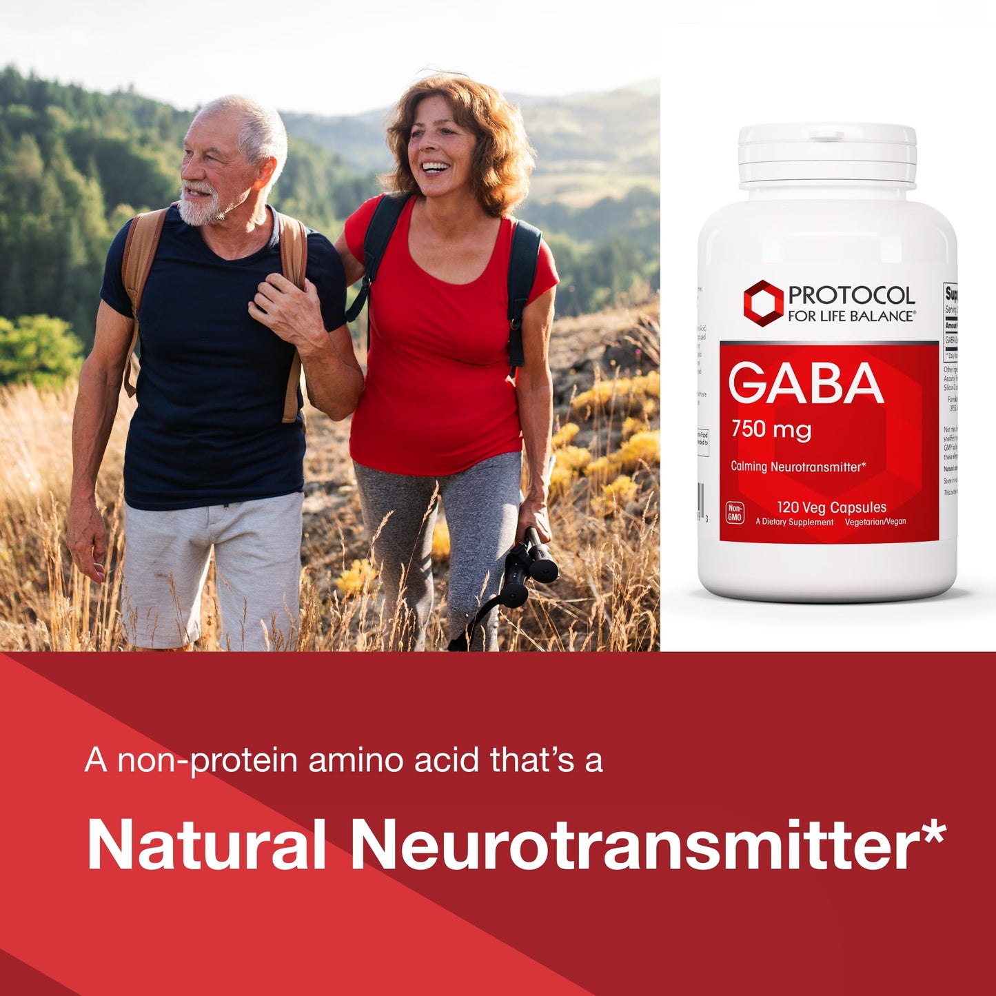 Protocol for Life Balance GABA 750mg Capsule, 120 Veg Caps
