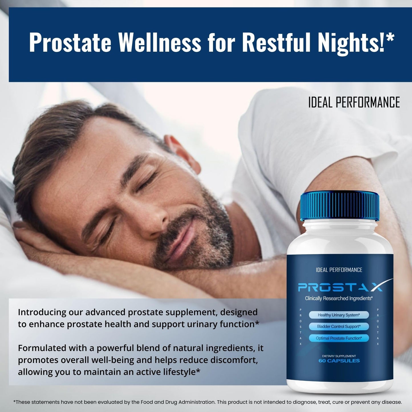 IDEAL PERFORMANCE ProstaX Prostate Health Supplements for Men Capsules 120 Count