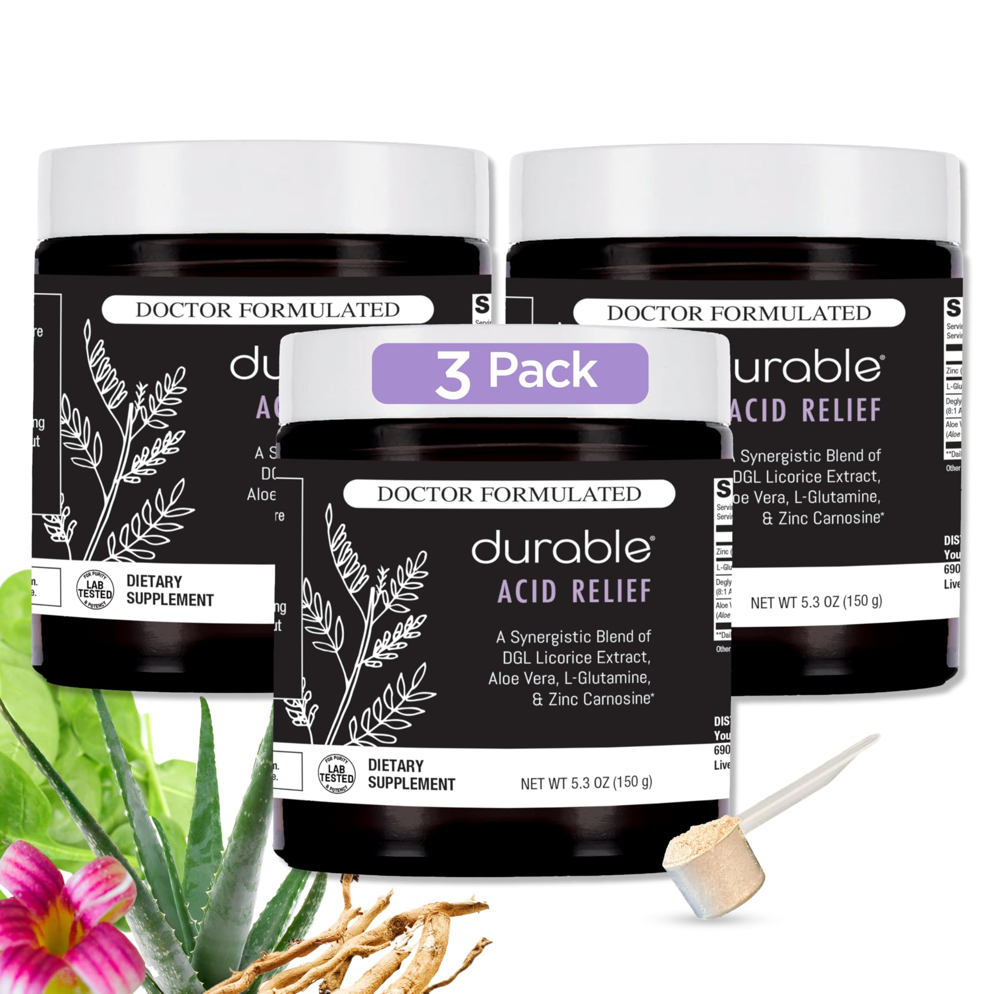 Durable Acid Relief DGL & Aloe Vera Powder 3.17