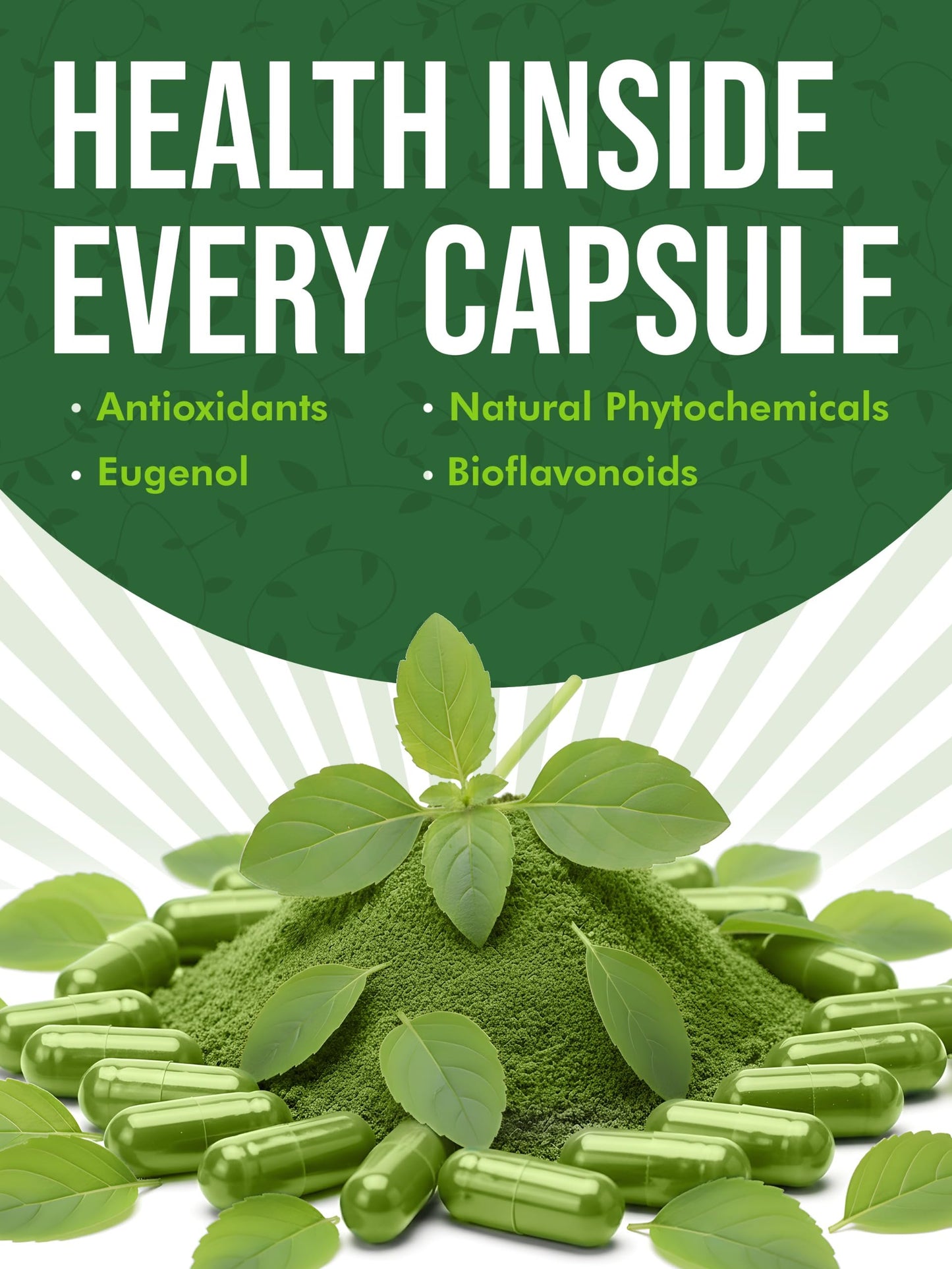 Biliv Naturals Tulsi (Holy Basil) 500 mg Herbal Supplement Capsules, Immune Support, Adaptogen, Supports Healthy Stress Response, Vegan, Gluten-Free, 120 Capsules