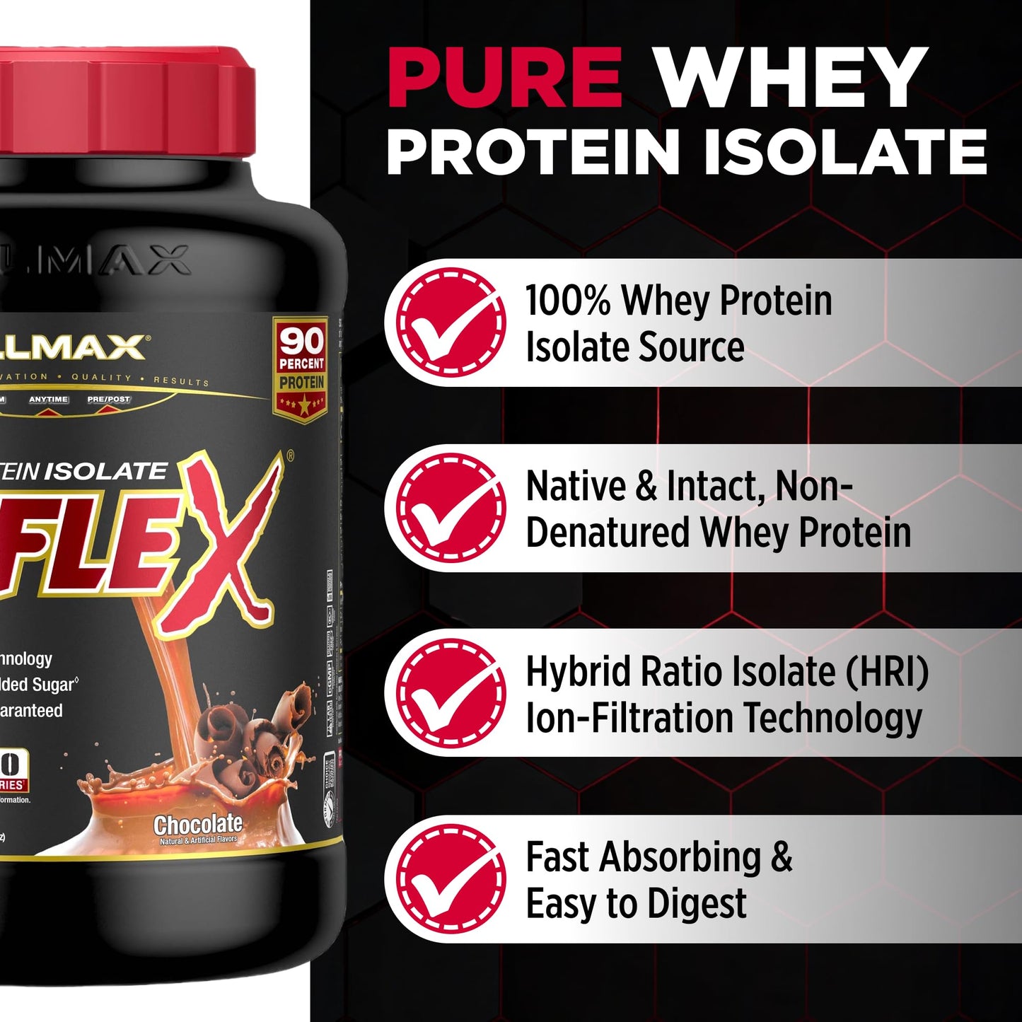 ALLMAX ISOFLEX Pure Whey Isolate Protein Powder 80 Servings