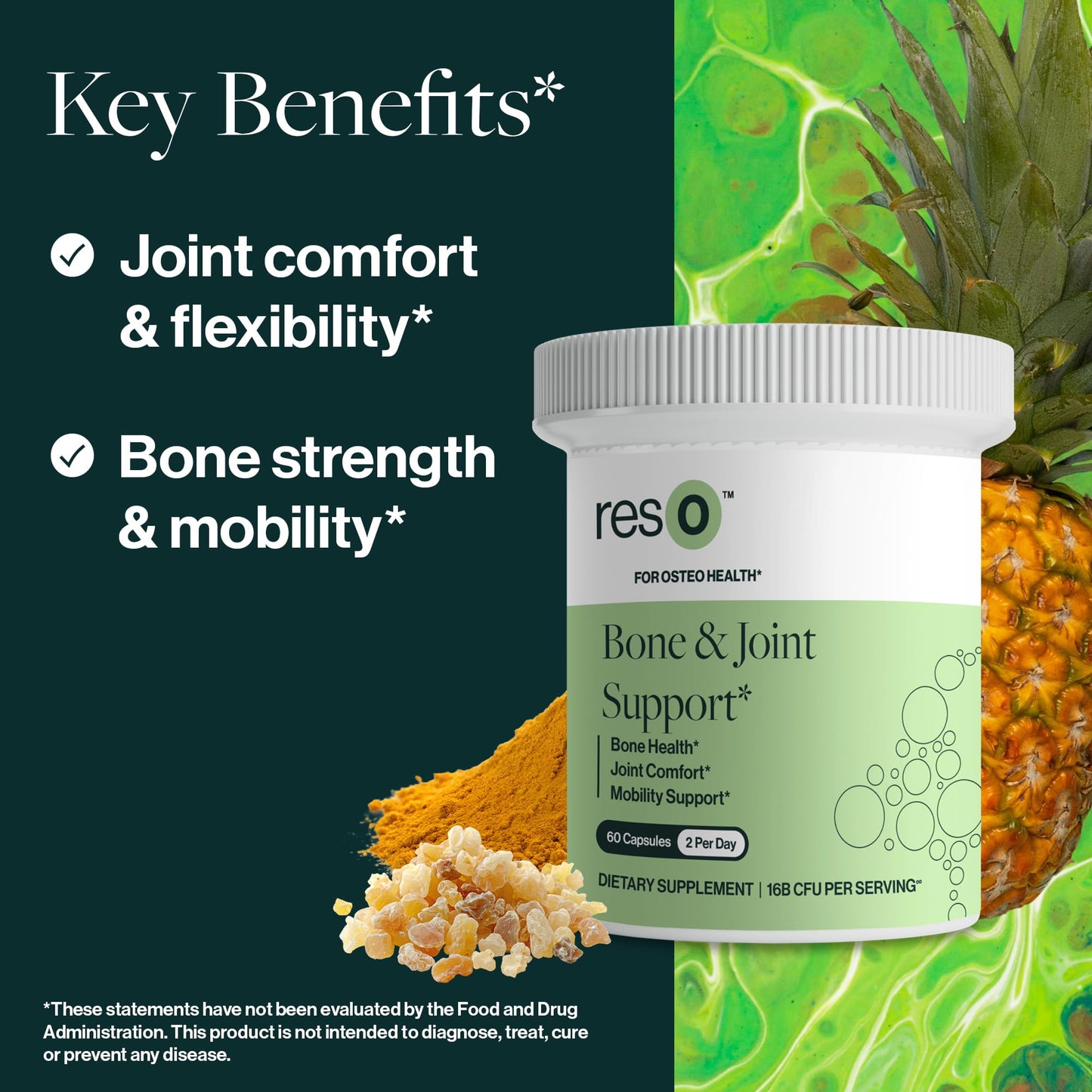 ResBiotic Bone & Joint Postbiotic for Women & Men Capsules, 60 Count