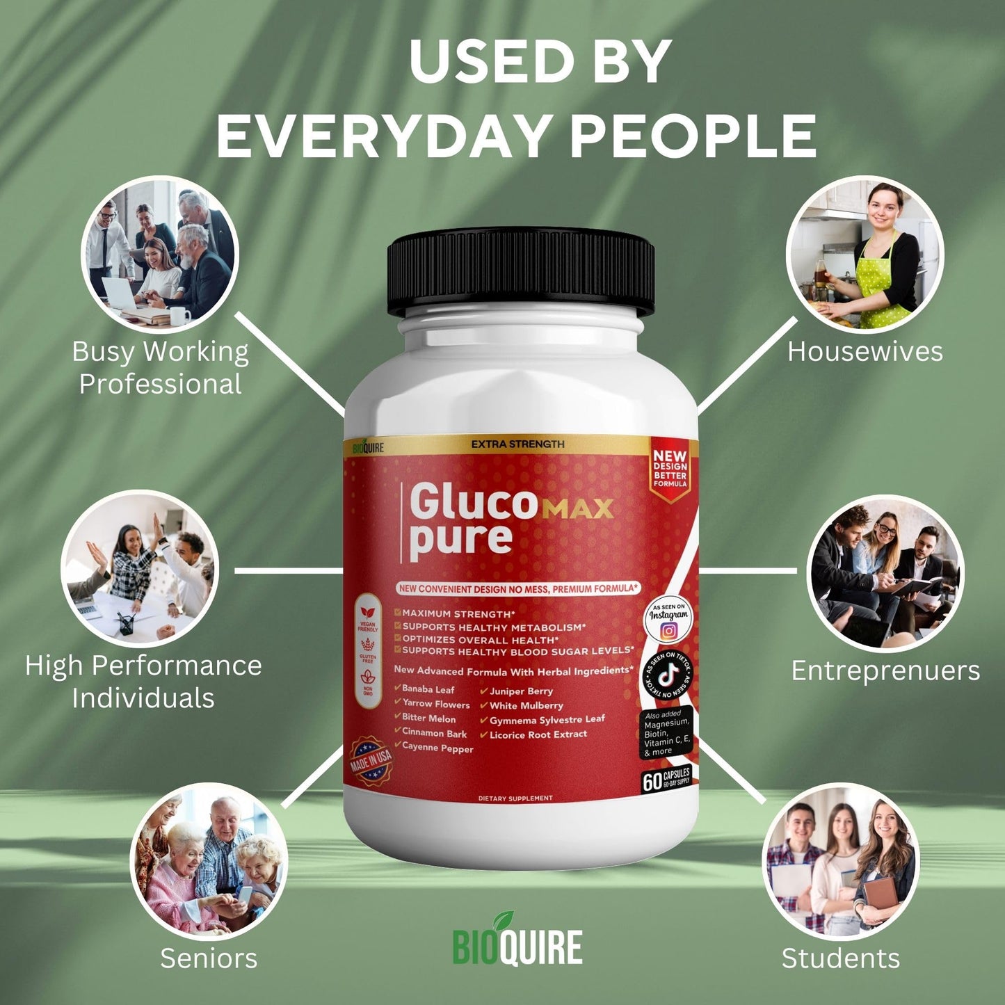 BIOQUIRE Gluco Max Pure Ultra Dietary Supplement Capsule, 180 Capsules
