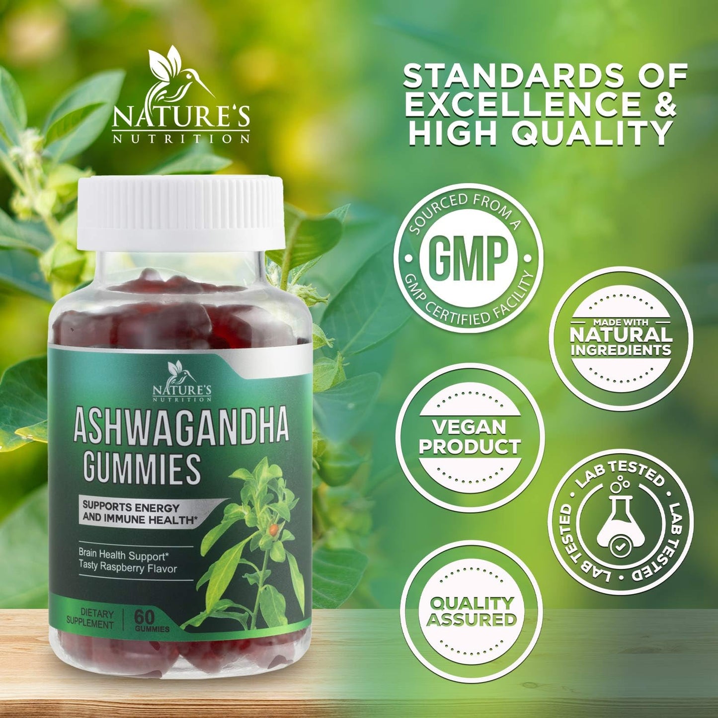 Nature's Nutrition Ashwagandha Gummies 60 Gummies