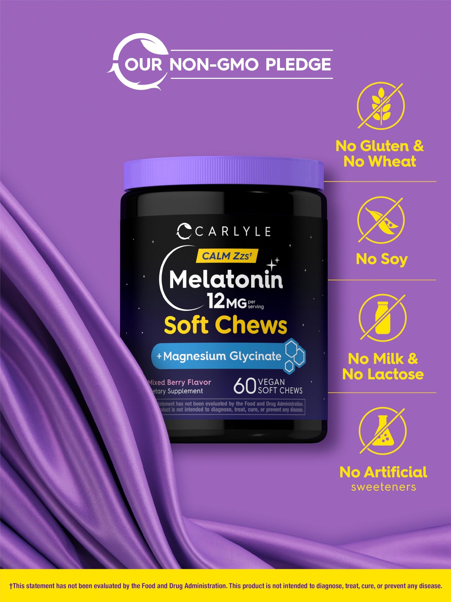 Carlyle Melatonin 12mg Soft Chews, 60 Count