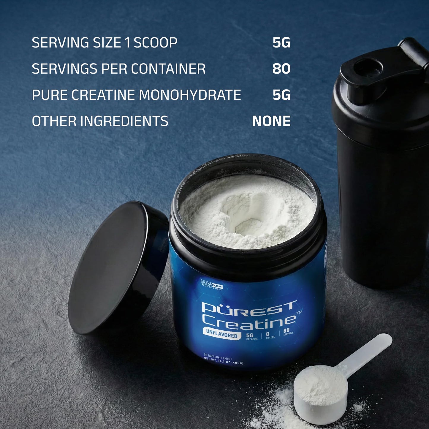 CleanForm Nutrition Purest Creatine Monohydrate Powder 25