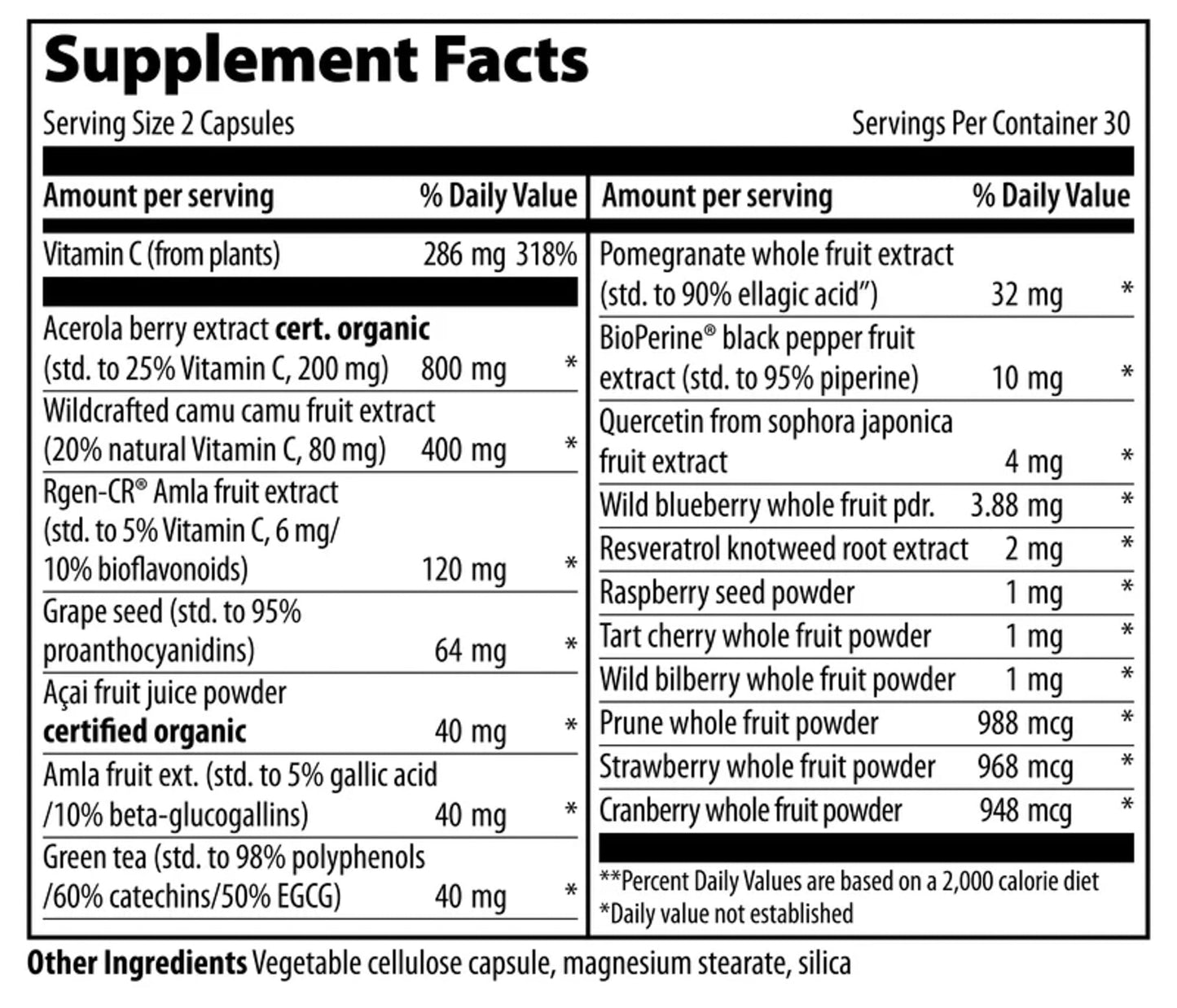 Vibrant Health Super Natural C 120 Mg/1600 Orac Capsules, 60 Count