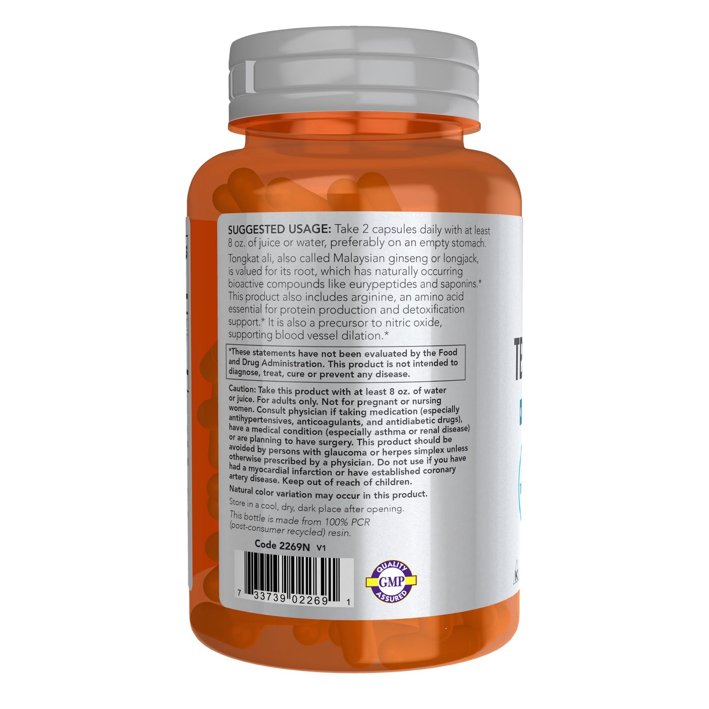 NOW Foods TestoJack N.O. L-Arginine Tongkat Ali Capsule, 90 Count