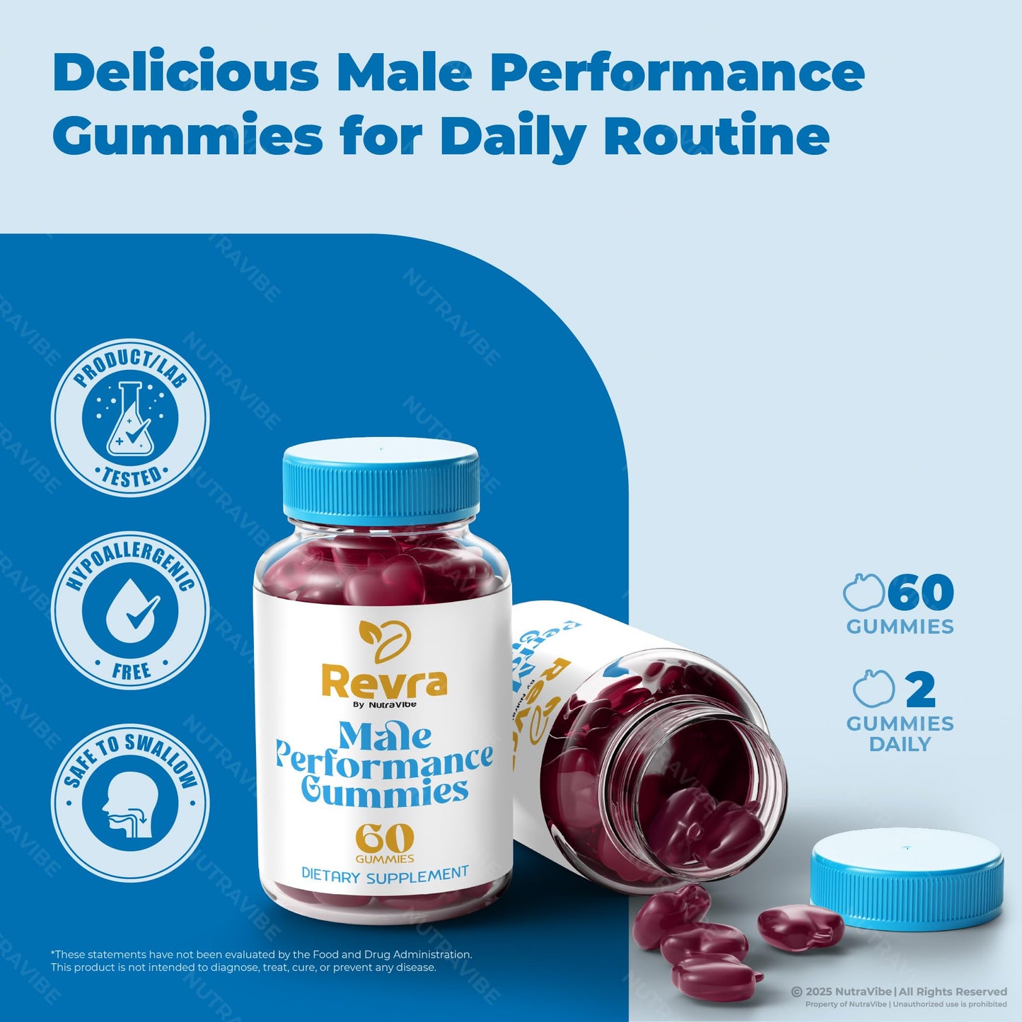 NutraVibe Revra Performance Gummies 60 Gummies