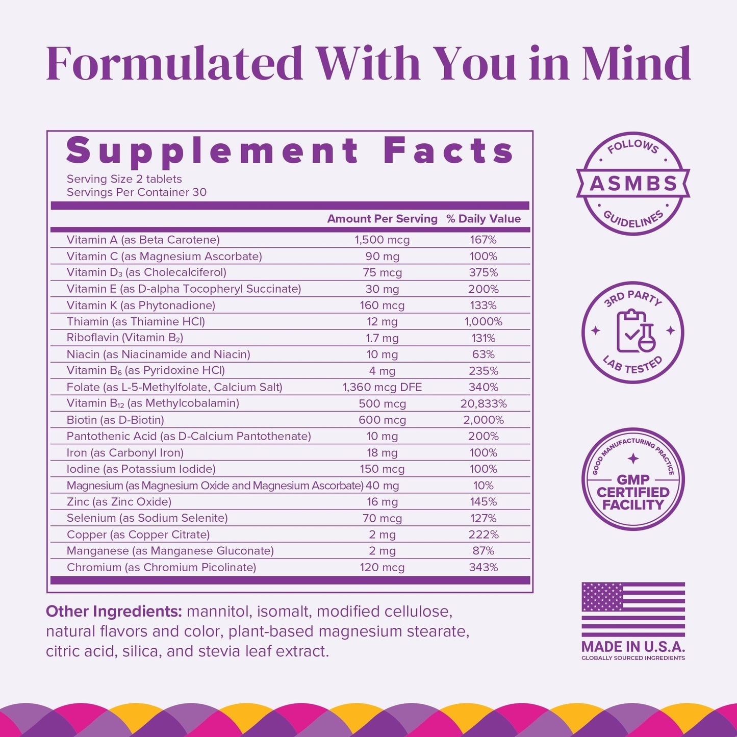 BariMelts Bariatric Multivitamin with Iron Tablets, 120 Count