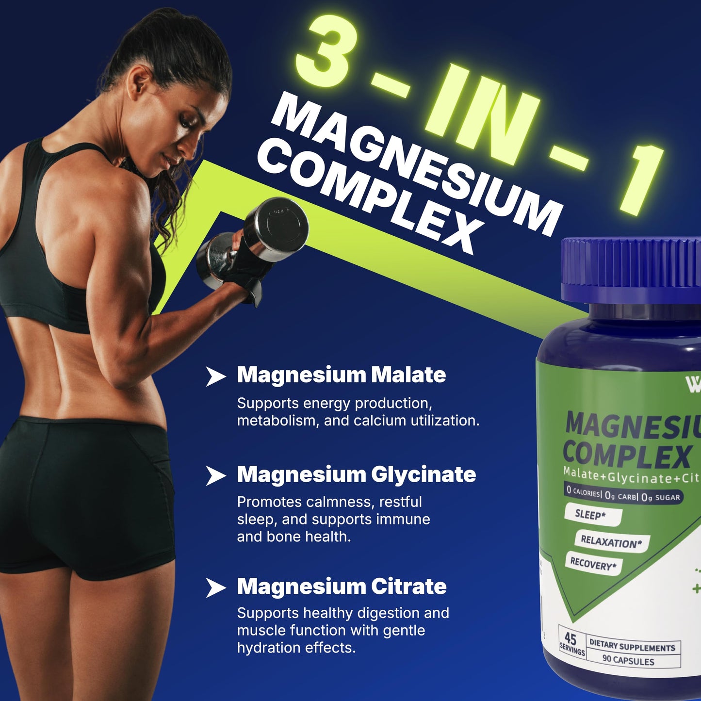 Vicwell Triple Magnesium Complex Capsules 90 Count