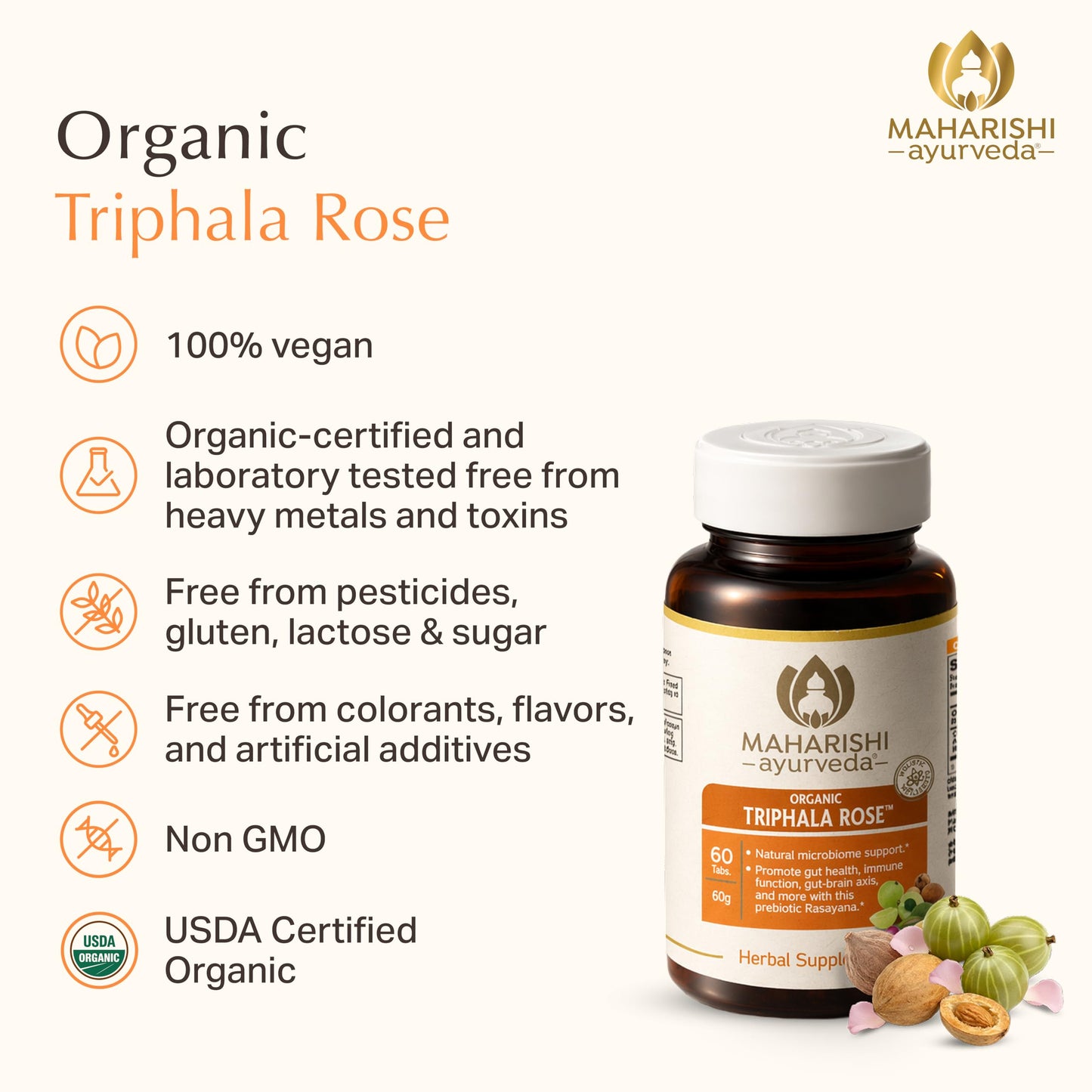 Maharishi Ayurveda Triphala Rose Tablet, 1 Tablet