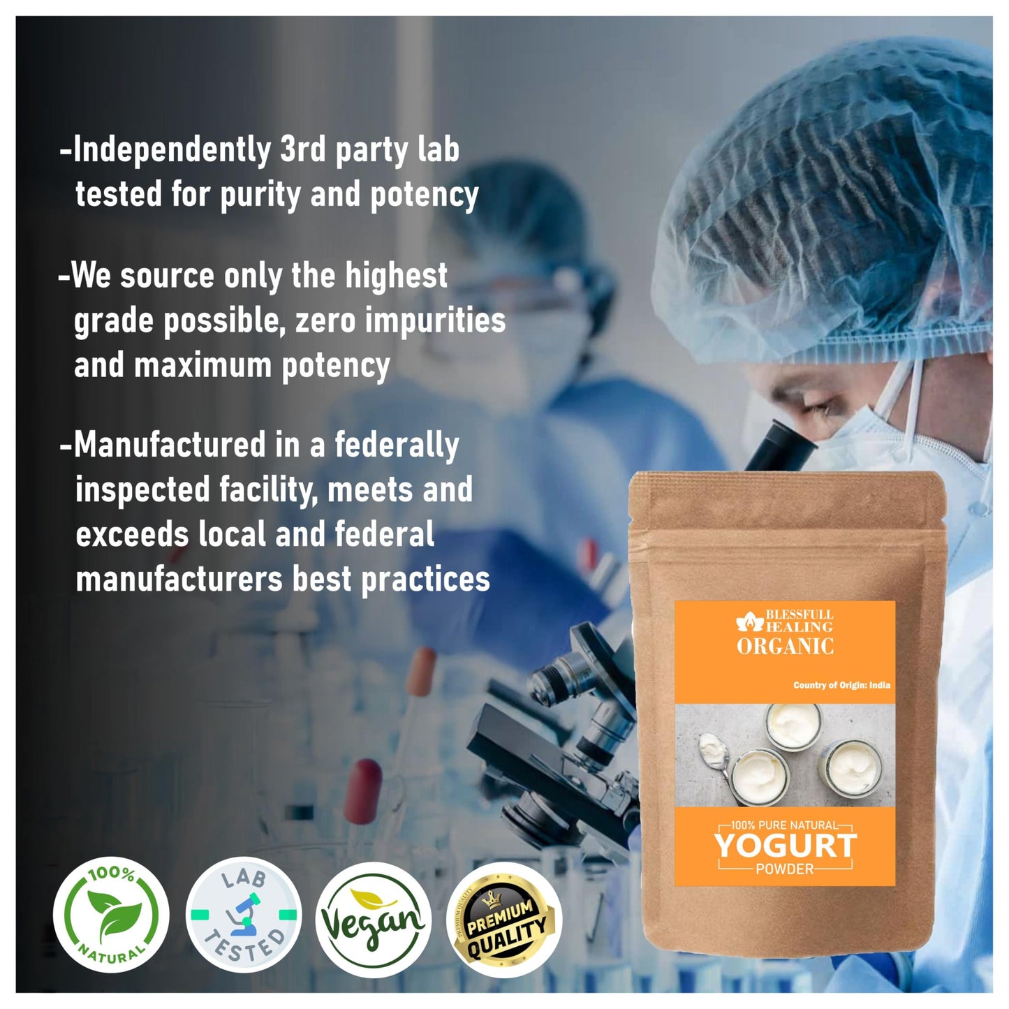 Blessfull Healing Organic Yogurt Powder 300 Gram (10.58 oz)