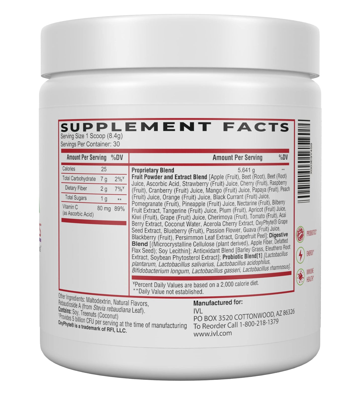IVL Phyto Fruits Superfood Powder 8.88 oz