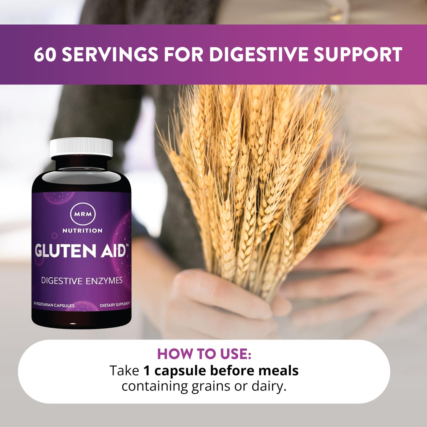 MRM Gluten-Aid Digestive Enzymes 60 Capsules
