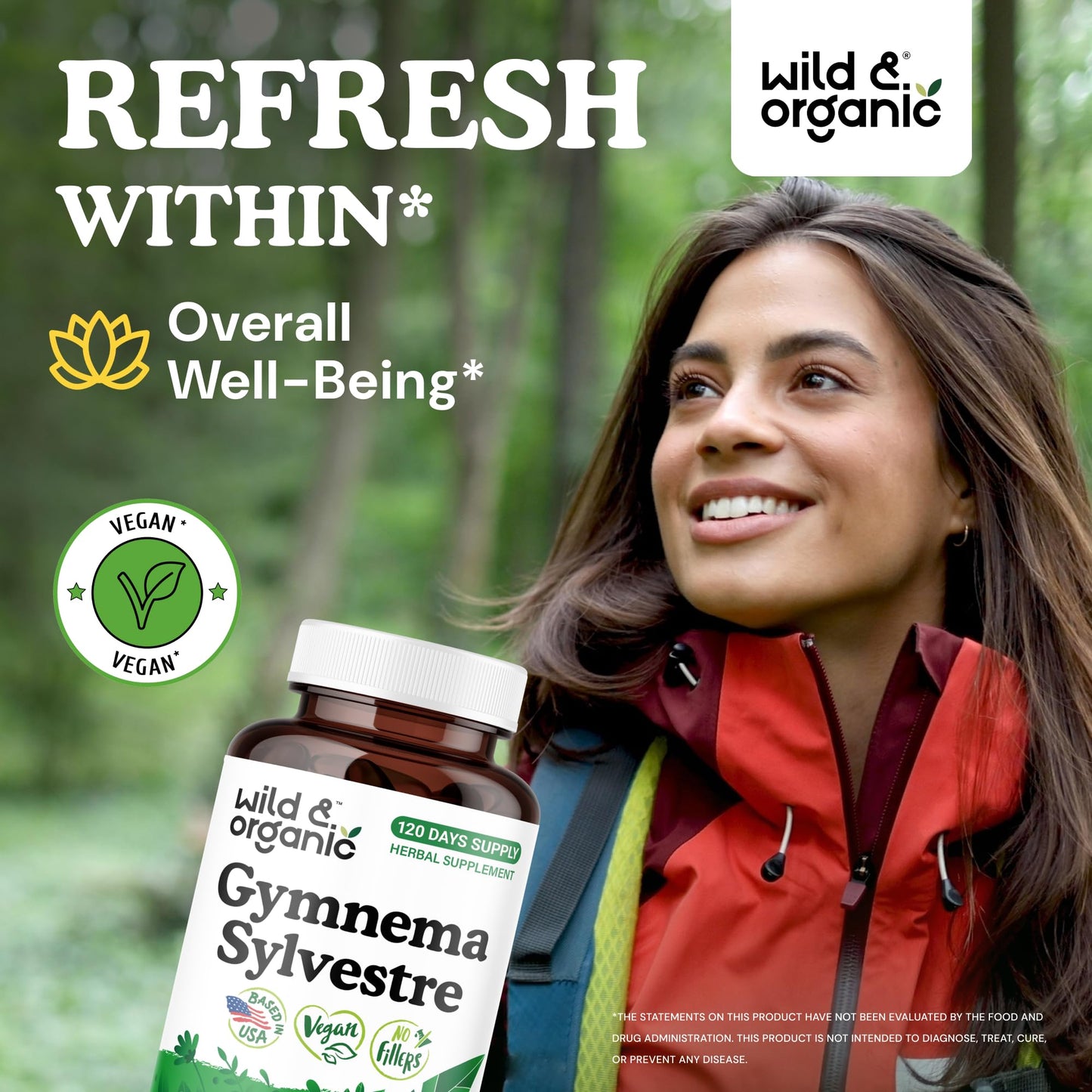 Wild & Organic Gymnema 600 mg Capsules - 120 Count