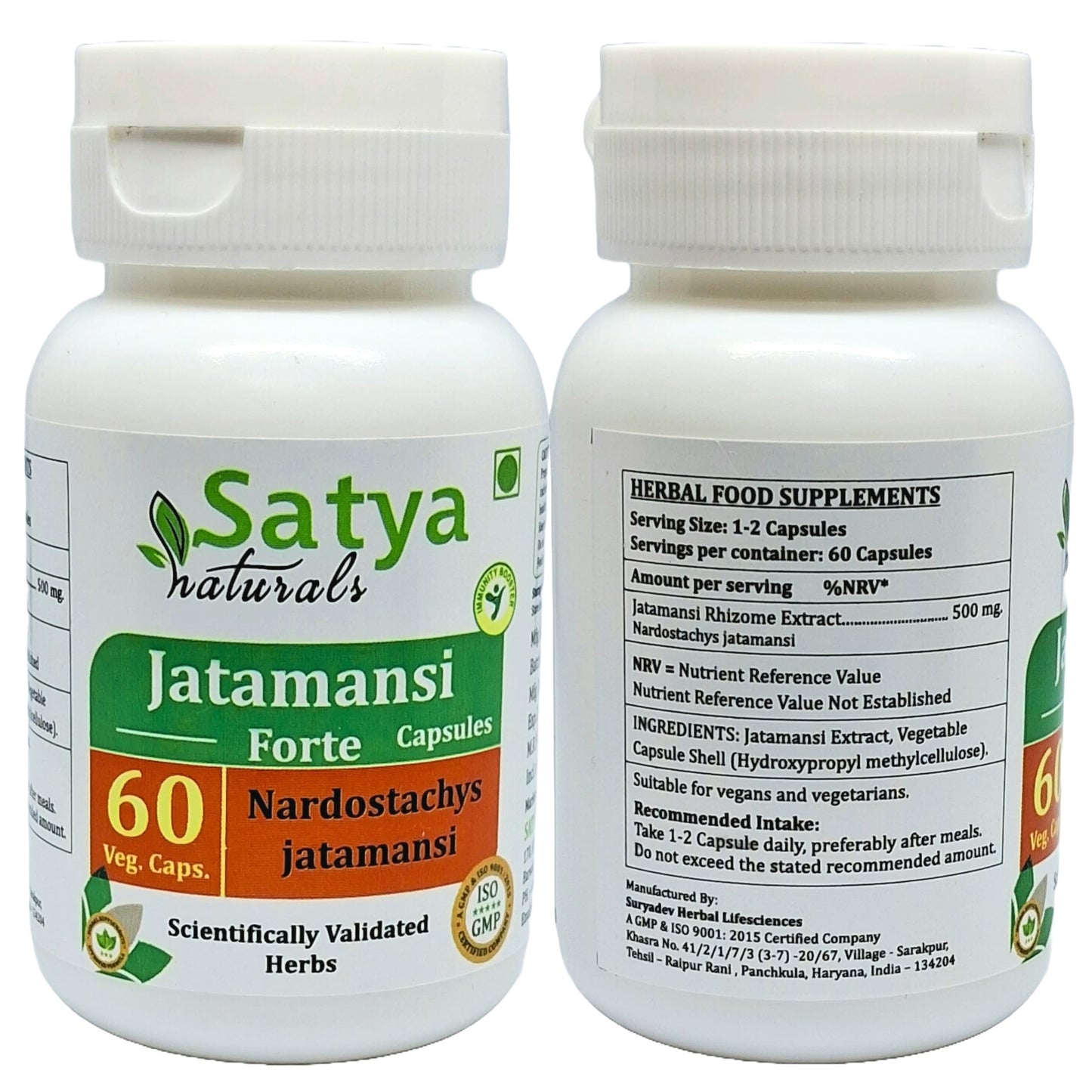 Satya Naturals Jatamansi Forte 500 mg Capsules, 120 Count