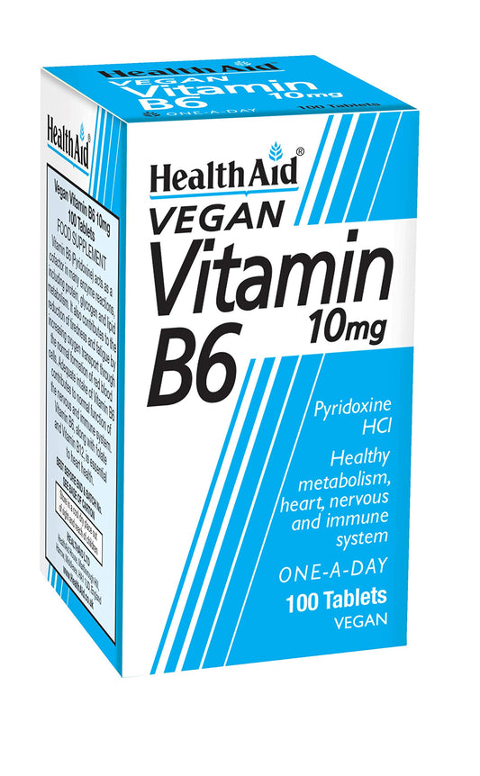 HealthAid Vitamin B6 (Pyridoxine HCl) 10mg Tablet, 100 Tablets