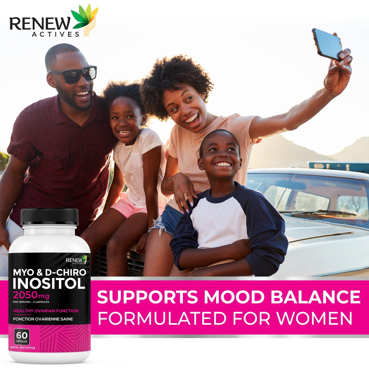 Renew Actives Myo-Inositol & D-Chiro Inositol Capsules, 60 Capsules
