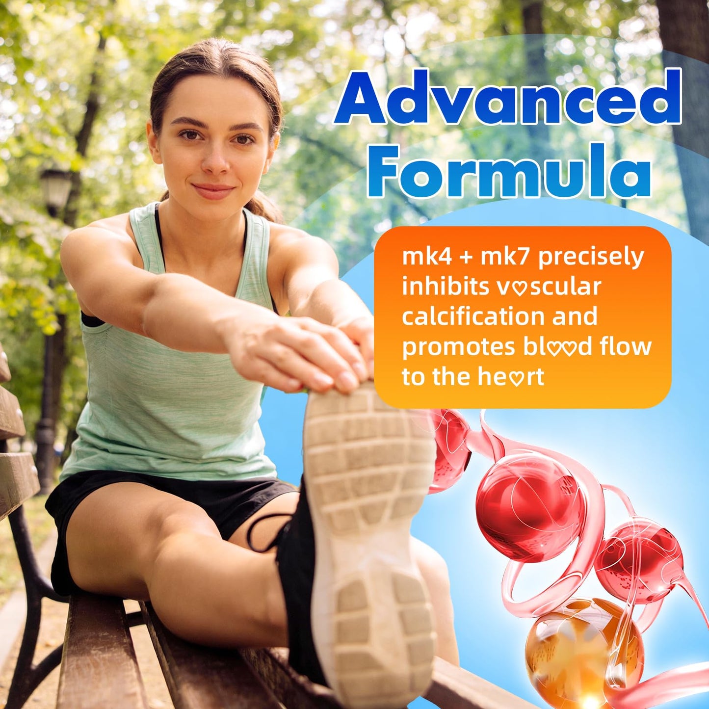 Youlikee Vitamin K2 Gummies Dual Formula Vitamin K2 Supplement with MK-7 & MK-4, 60 Gummies