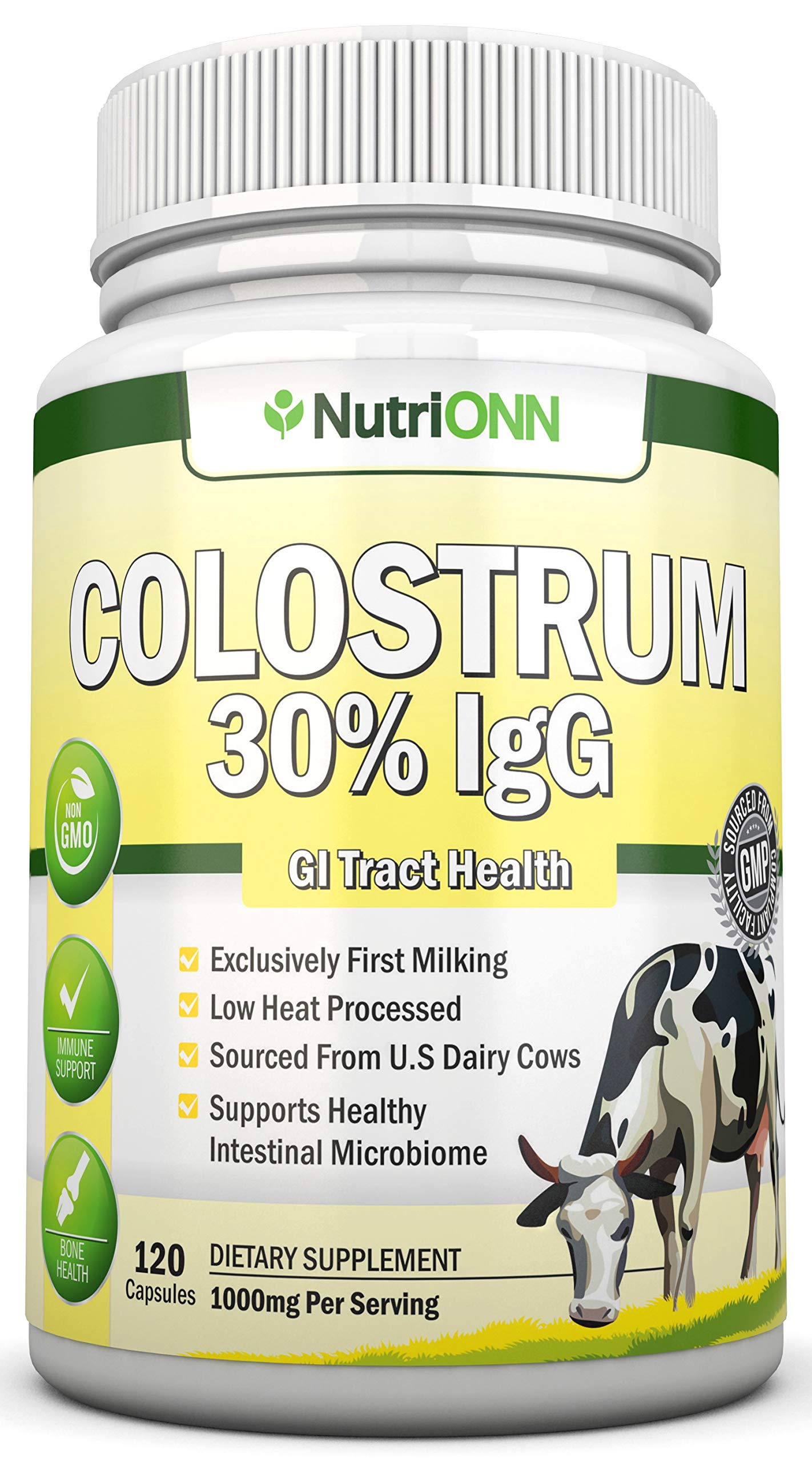 NutriONN Colostrum 1000mg Capsules, 120 Count