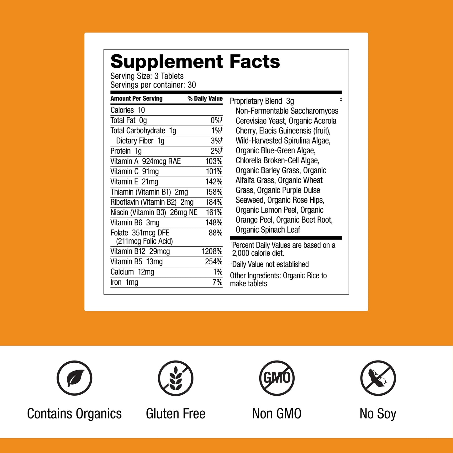 Dr. Schulze's SuperFood 100 Tablets, 90 Count