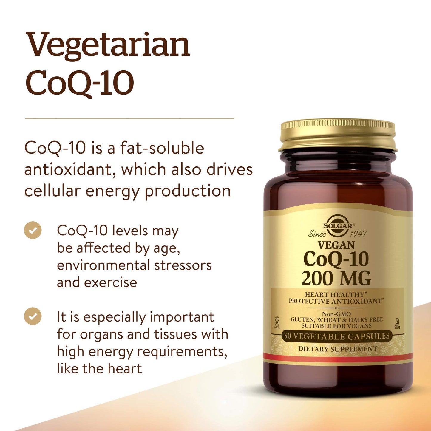 Solgar Vegetarian CoQ-10 200 mg, 30 Capsules