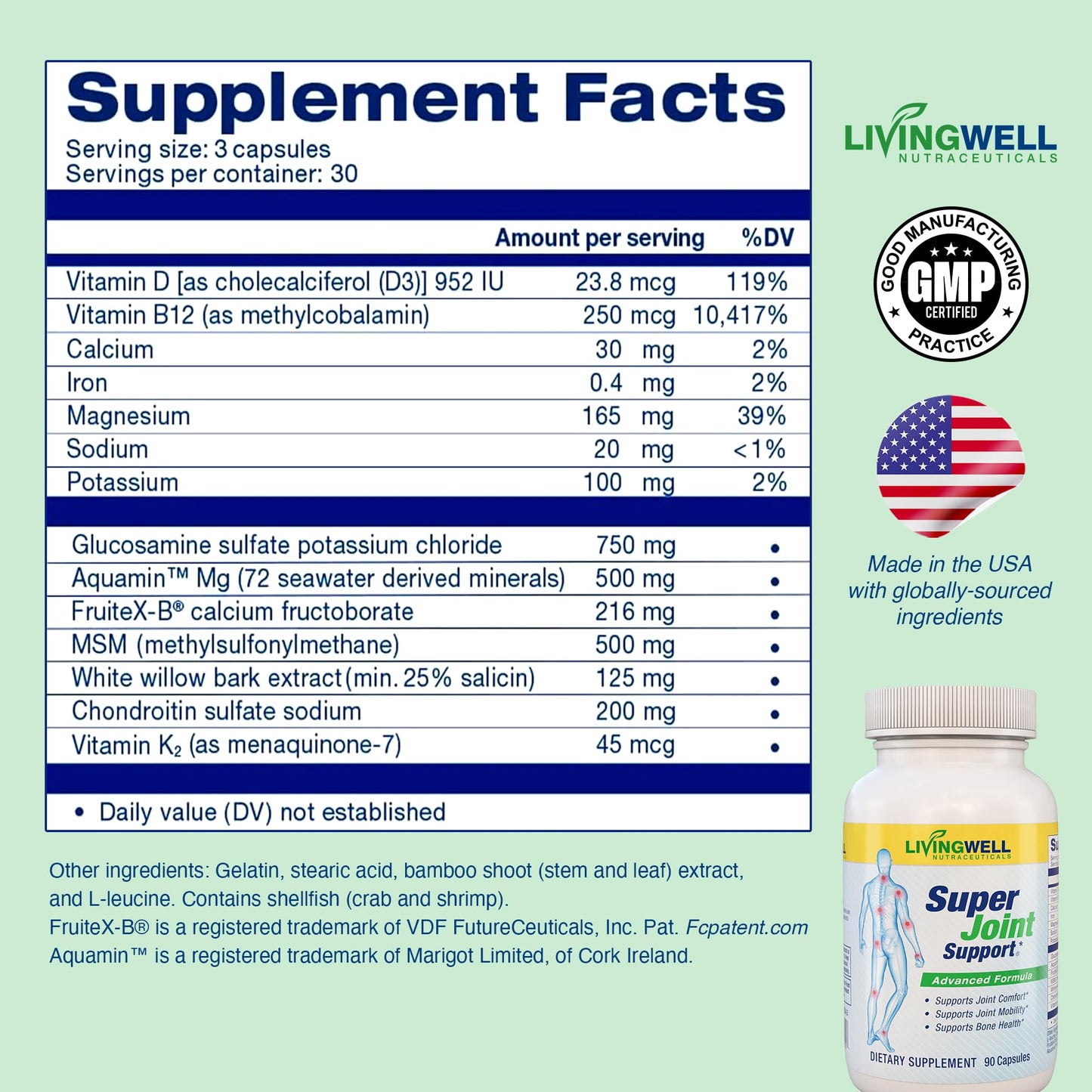 SUPER JOINT SUPPORT Glucosamine Chondroitin & MSM 90 Capsules