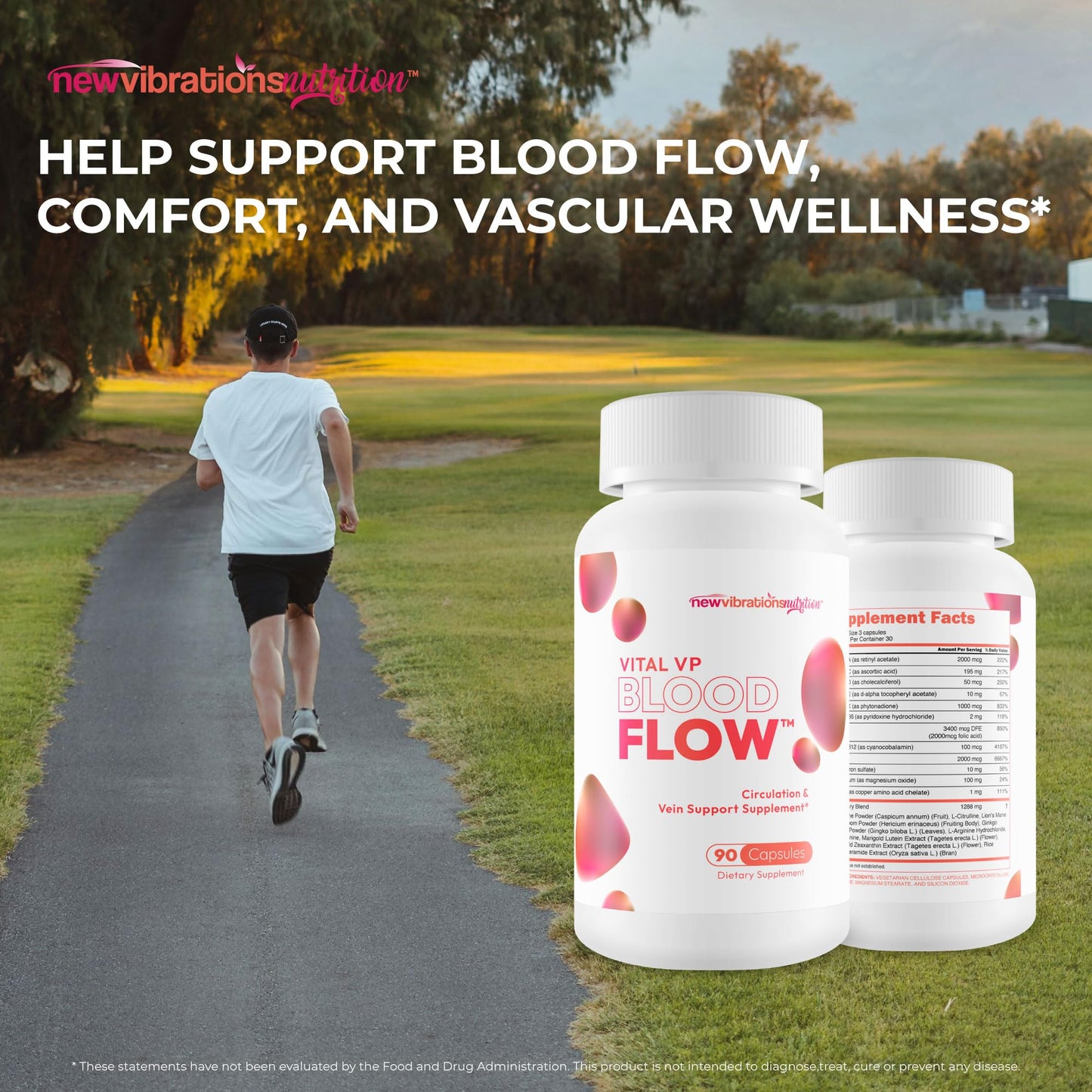 New Vibrations Nutrition Vital VP Blood Flow Supplement Capsule 90 Count