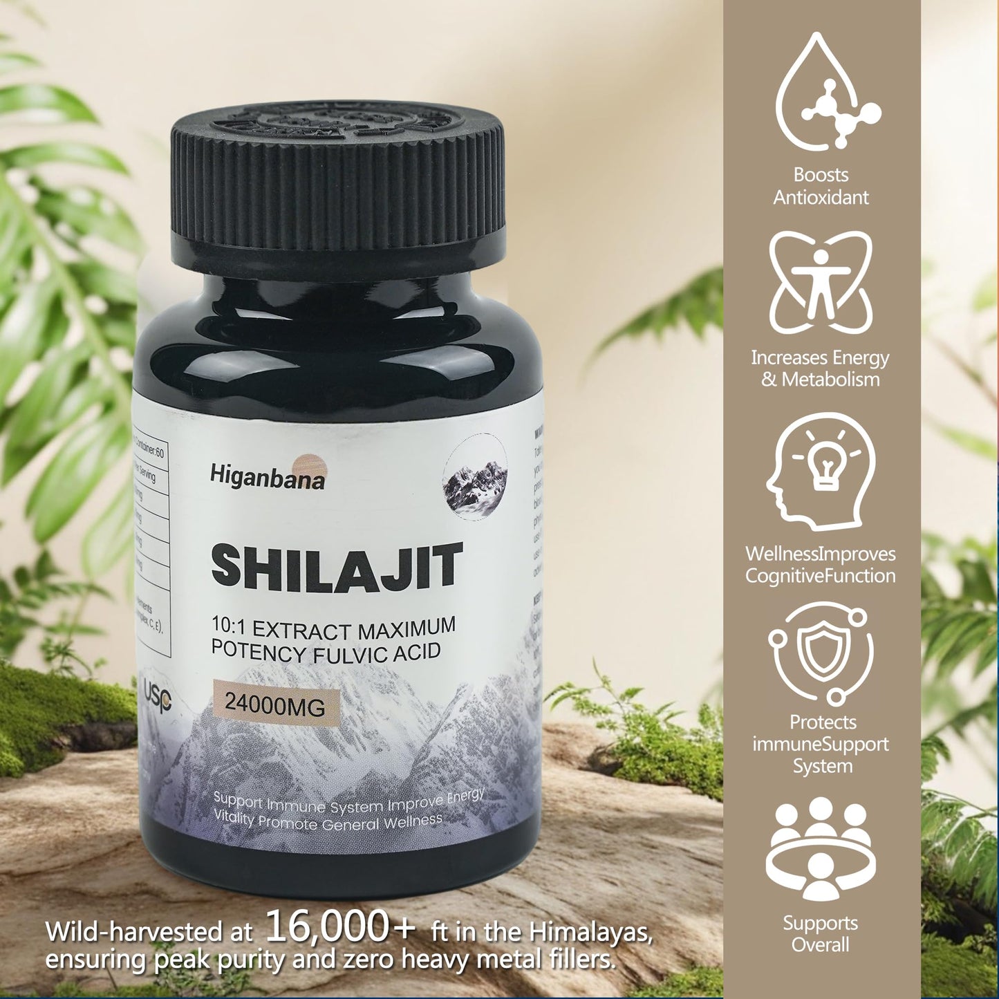 Higanbana Himalayan Shilajit Pro Max Capsule, 60 Capsules