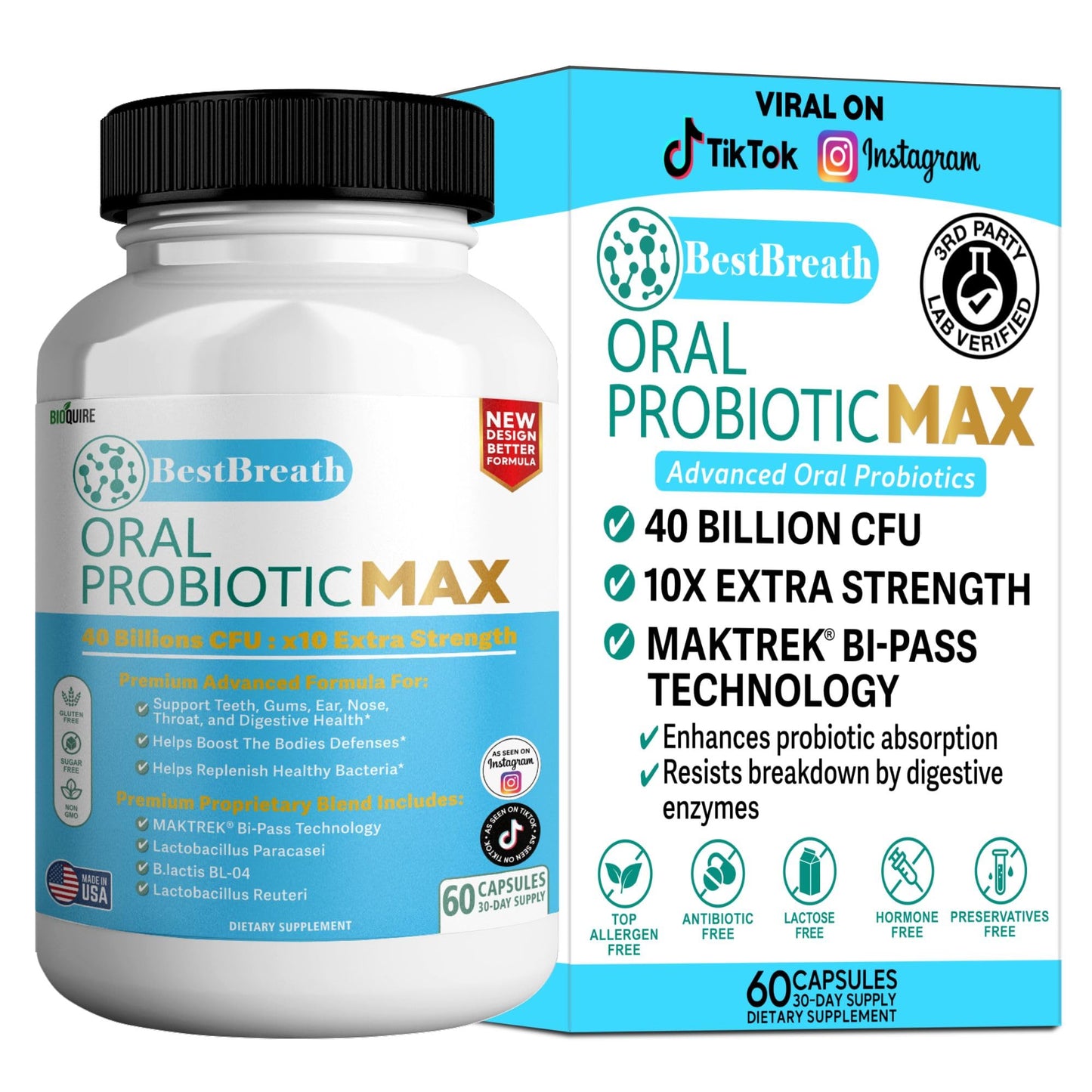 BIOQUIRE BestBreath Oral Probiotic MAX 60 Capsules