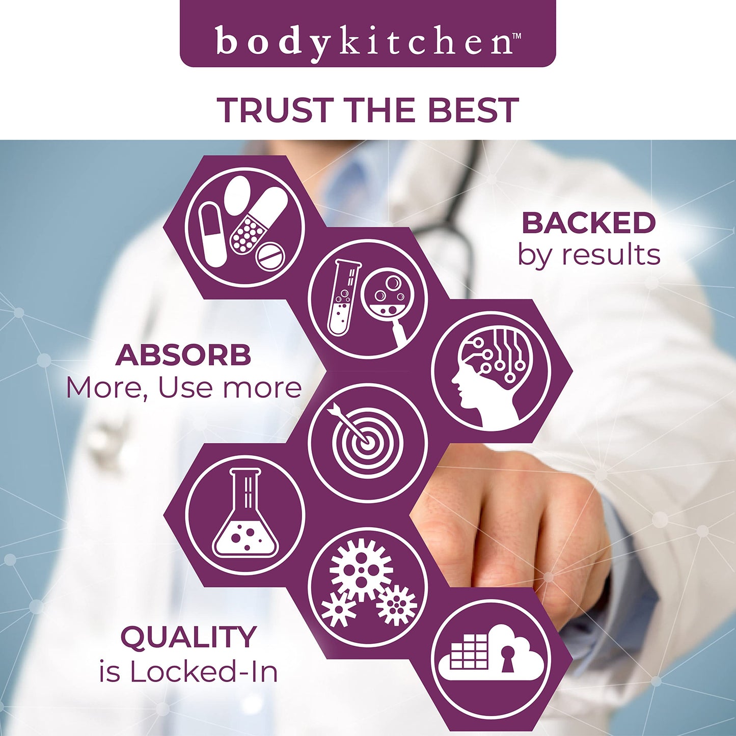 Body Kitchen Mega NAC N-Acetyl Cysteine 600 mg with Quercetin Veggie Caps, 2-Pack