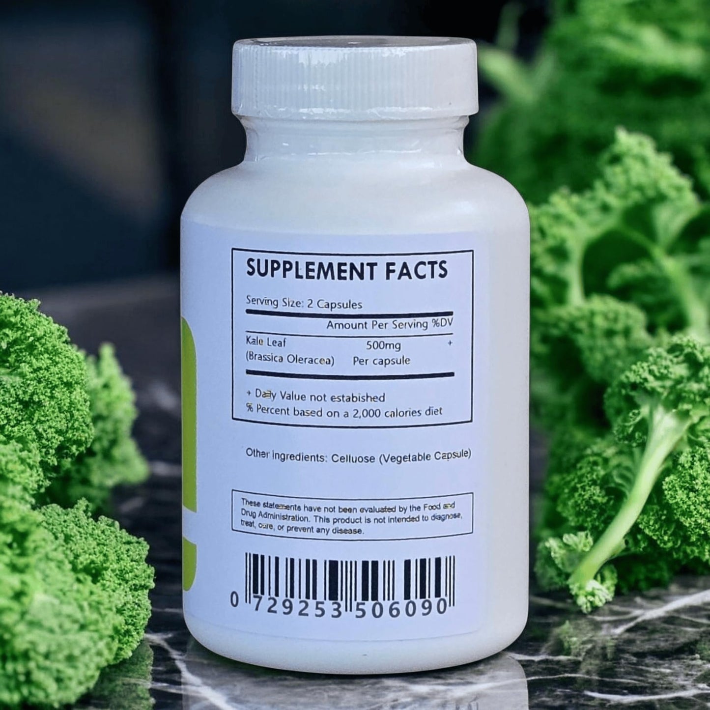 Generic Organic Kale Leaf Powder Capsules 500mg, 480 Capsules
