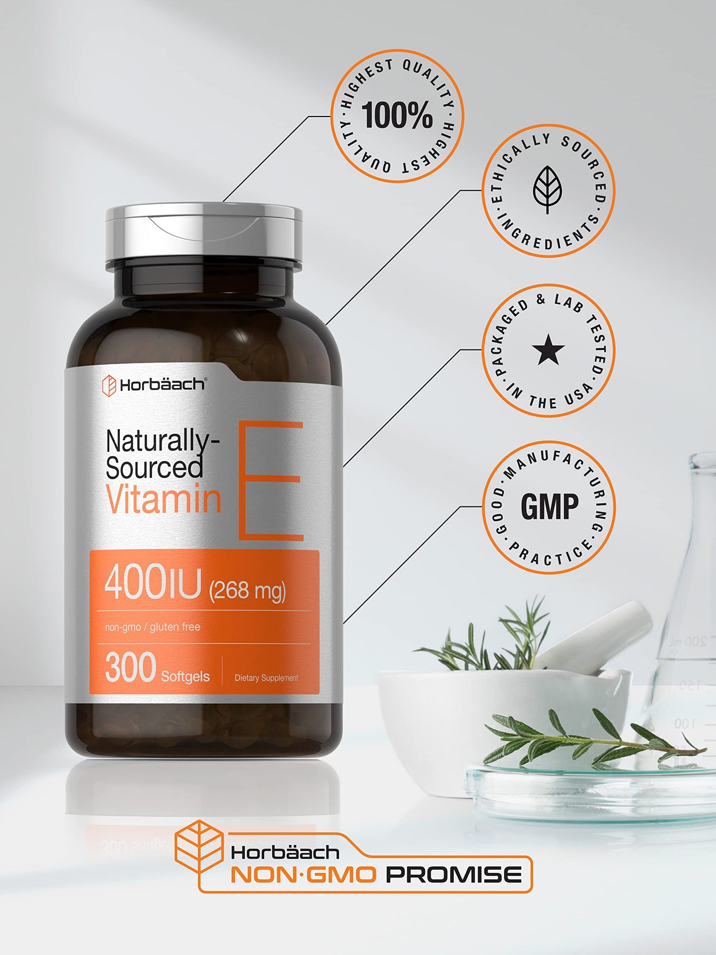 Horbäach Vitamin E Softgel 300 Count